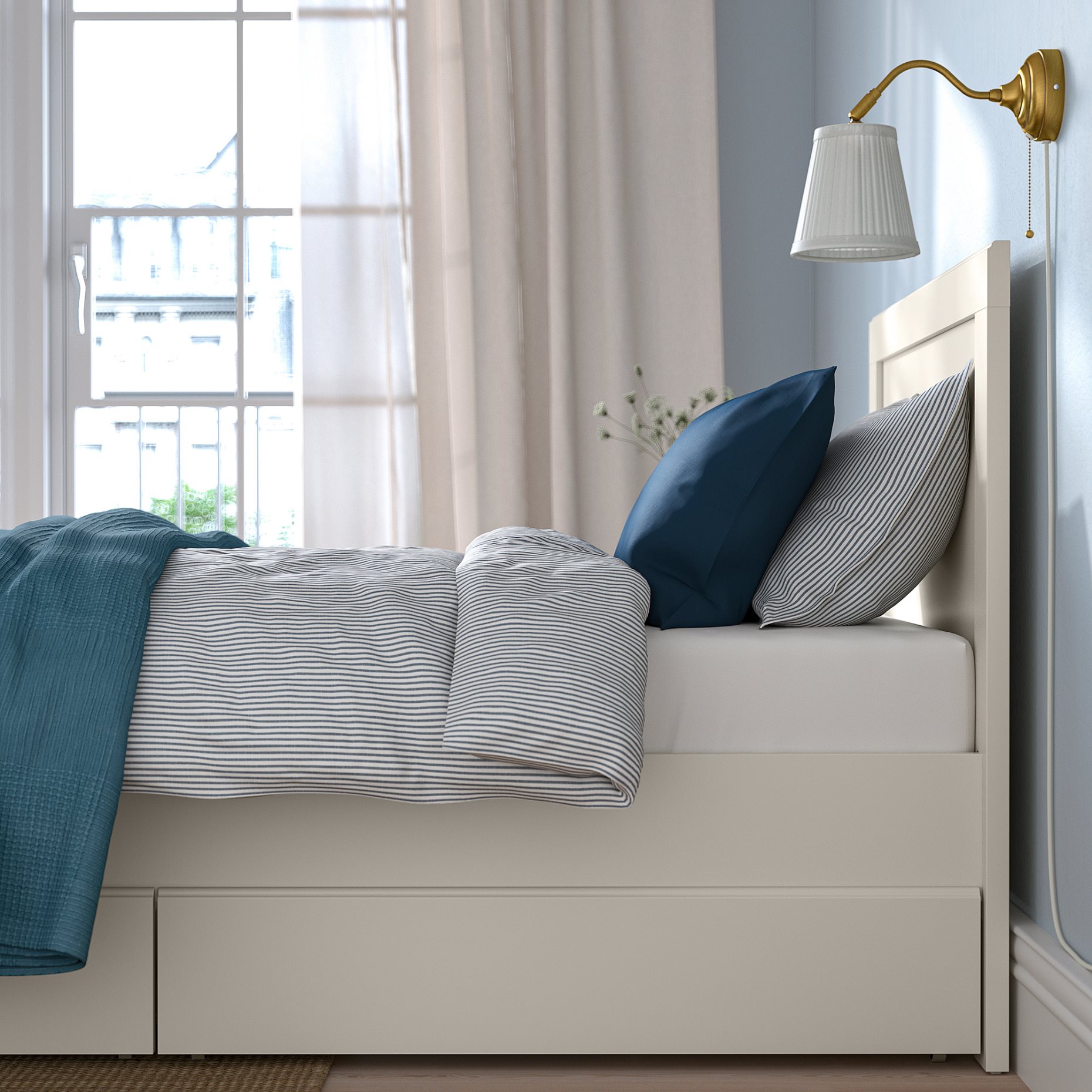 FÅGELFJÄLLET, bed frame with 2 storage boxes, 90x200 cm, 396.287.74