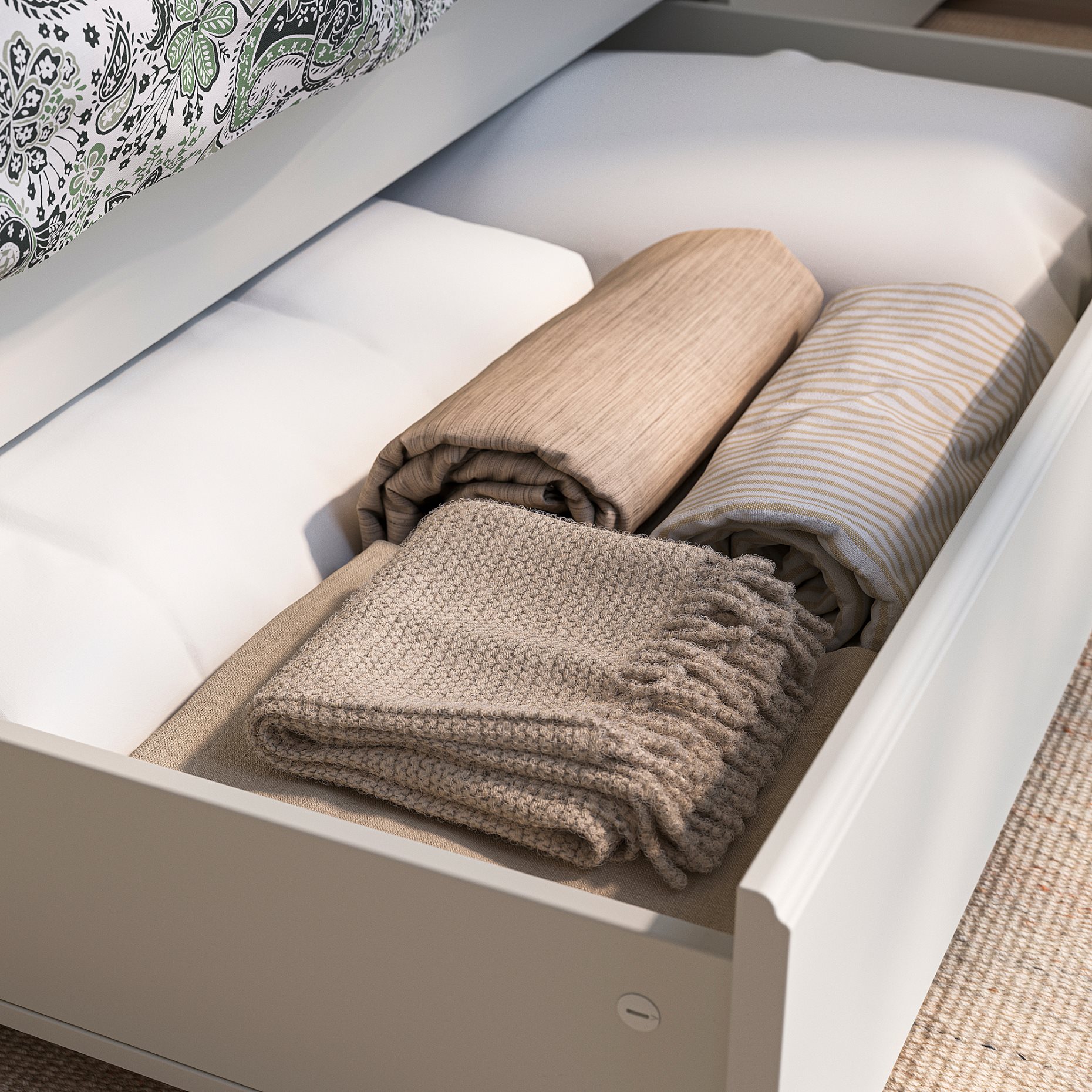 FÅGELFJÄLLET, bed frame with 2 storage boxes, 90x200 cm, 396.287.74