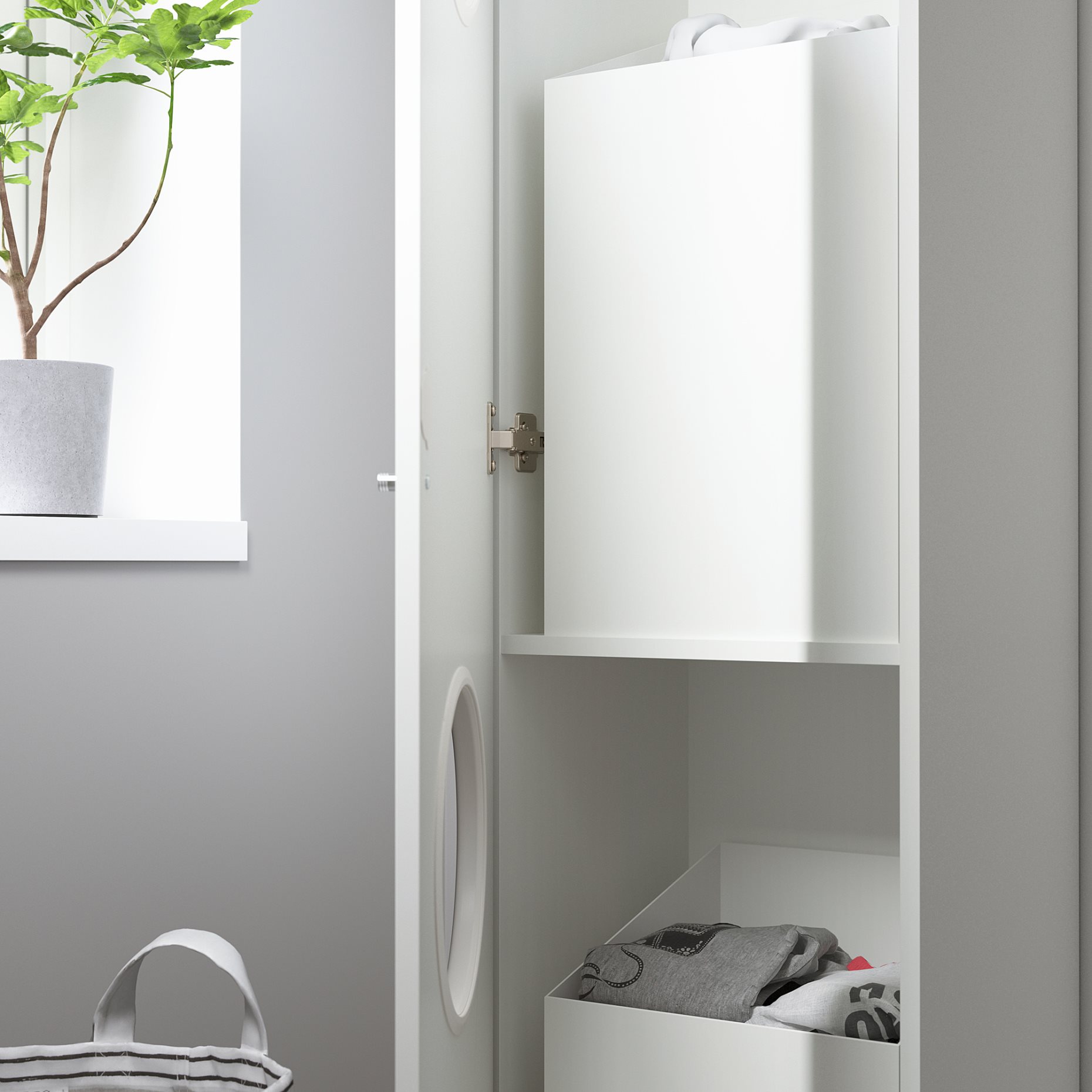NYSJÖN, laundry cabinet, 40x190 cm, 404.964.71