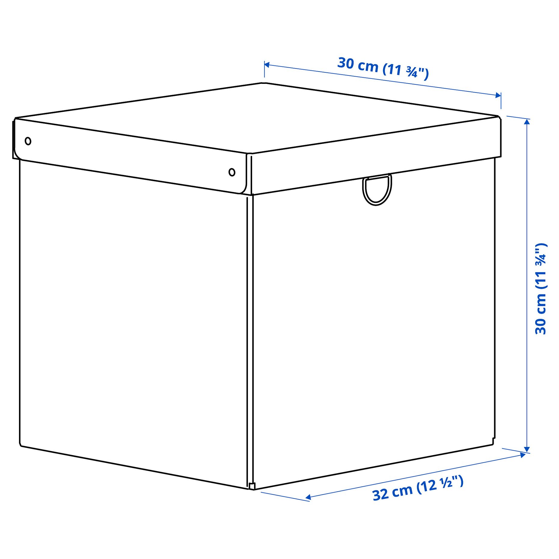 NIMM, storage box with lid, 32x30x30 cm, 405.181.66