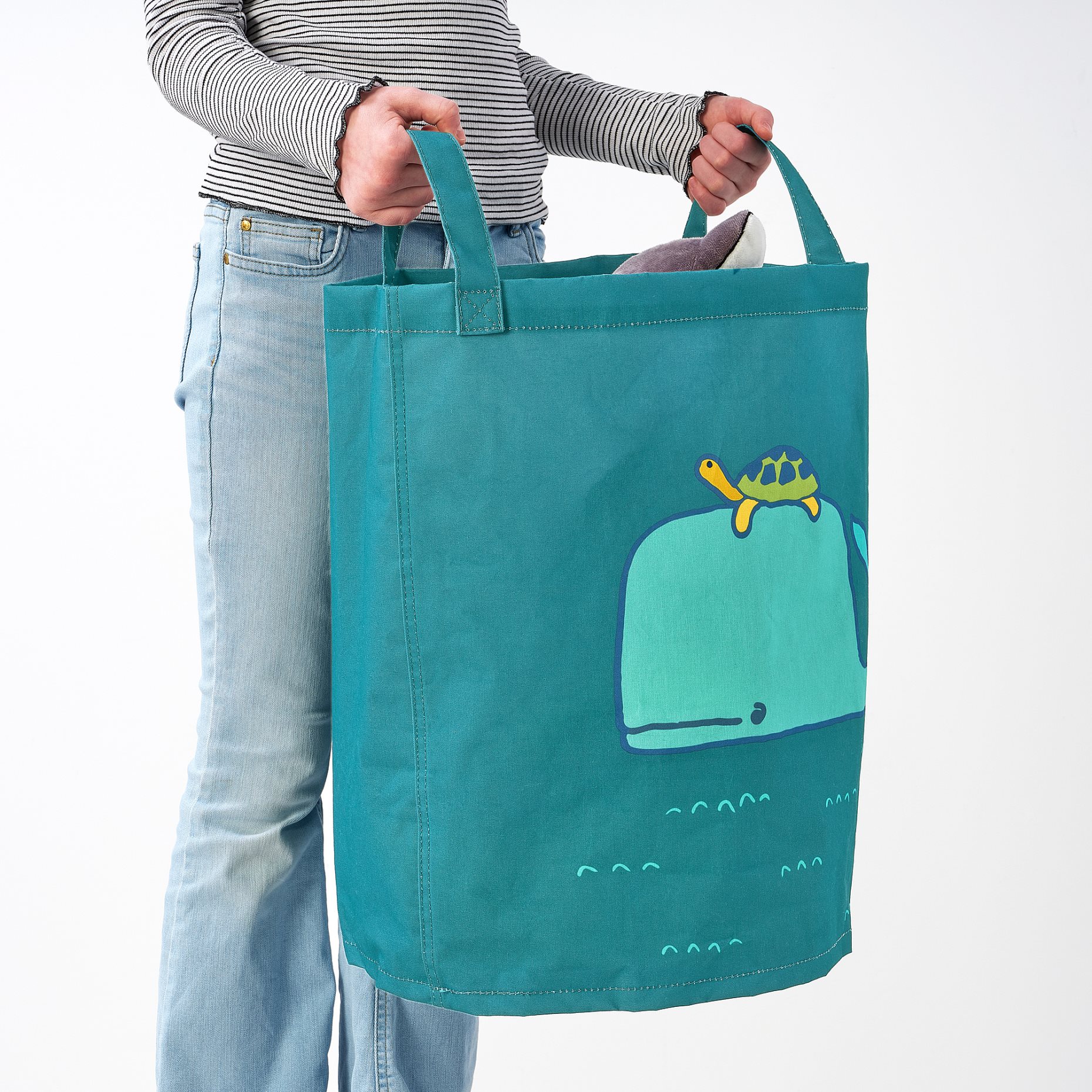 BLÅVINGAD, storage bag/whale pattern, 405.340.86