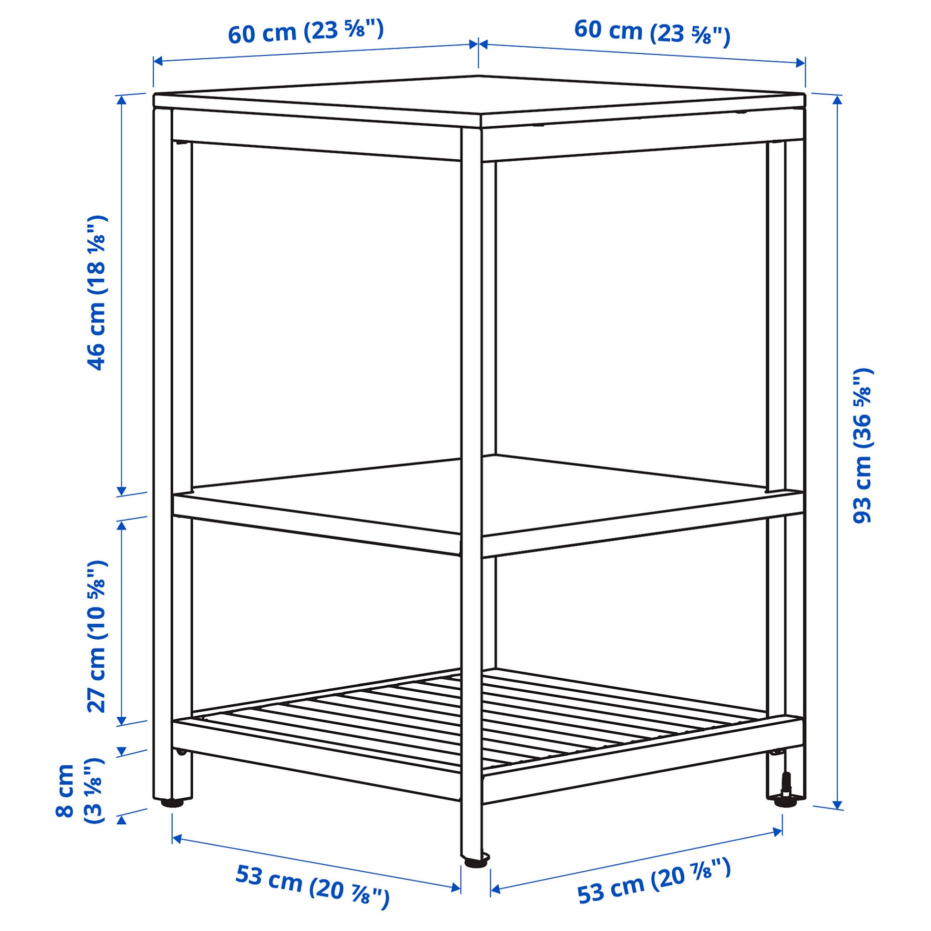 BATSKAR, open kitchen unit/outdoor, 60x60 cm, 405.533.91