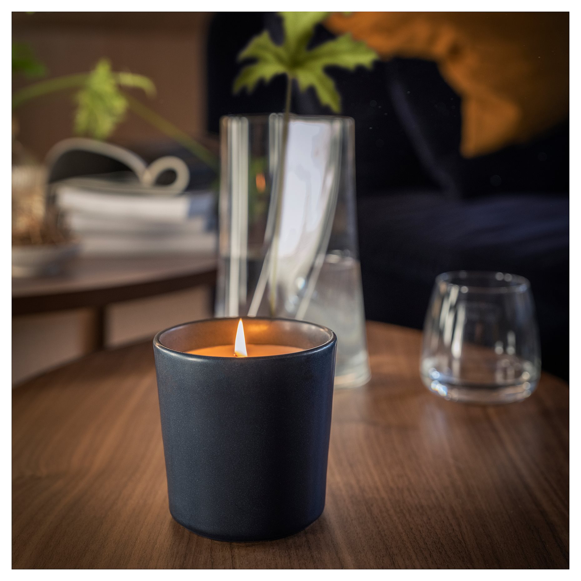 FRUKTSKOG, scented candle in ceramic jar/Vetiver & geranium, 50 hr, 405.558.23