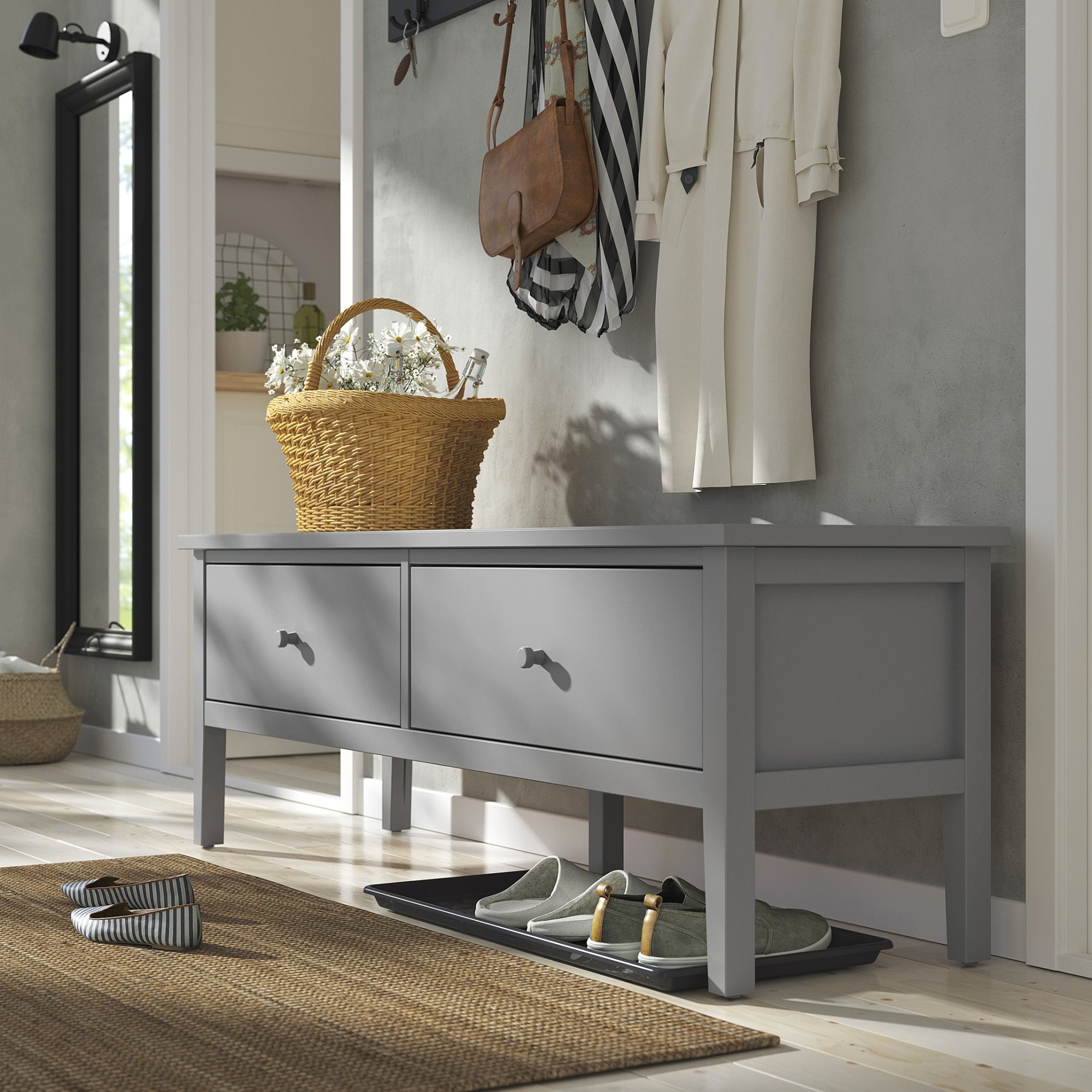 GULLABERG, πάγκος με αποθηκευτικό χώρο, 148x43x52 cm, 405.739.59