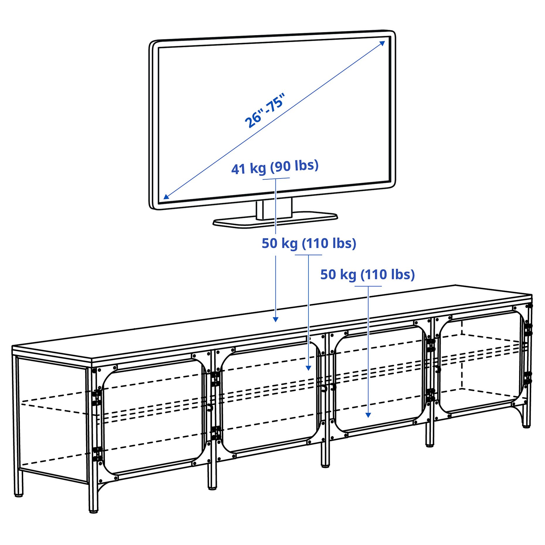 FJÄLLBO, έπιπλο TV, 198x45x54 cm, 405.790.32
