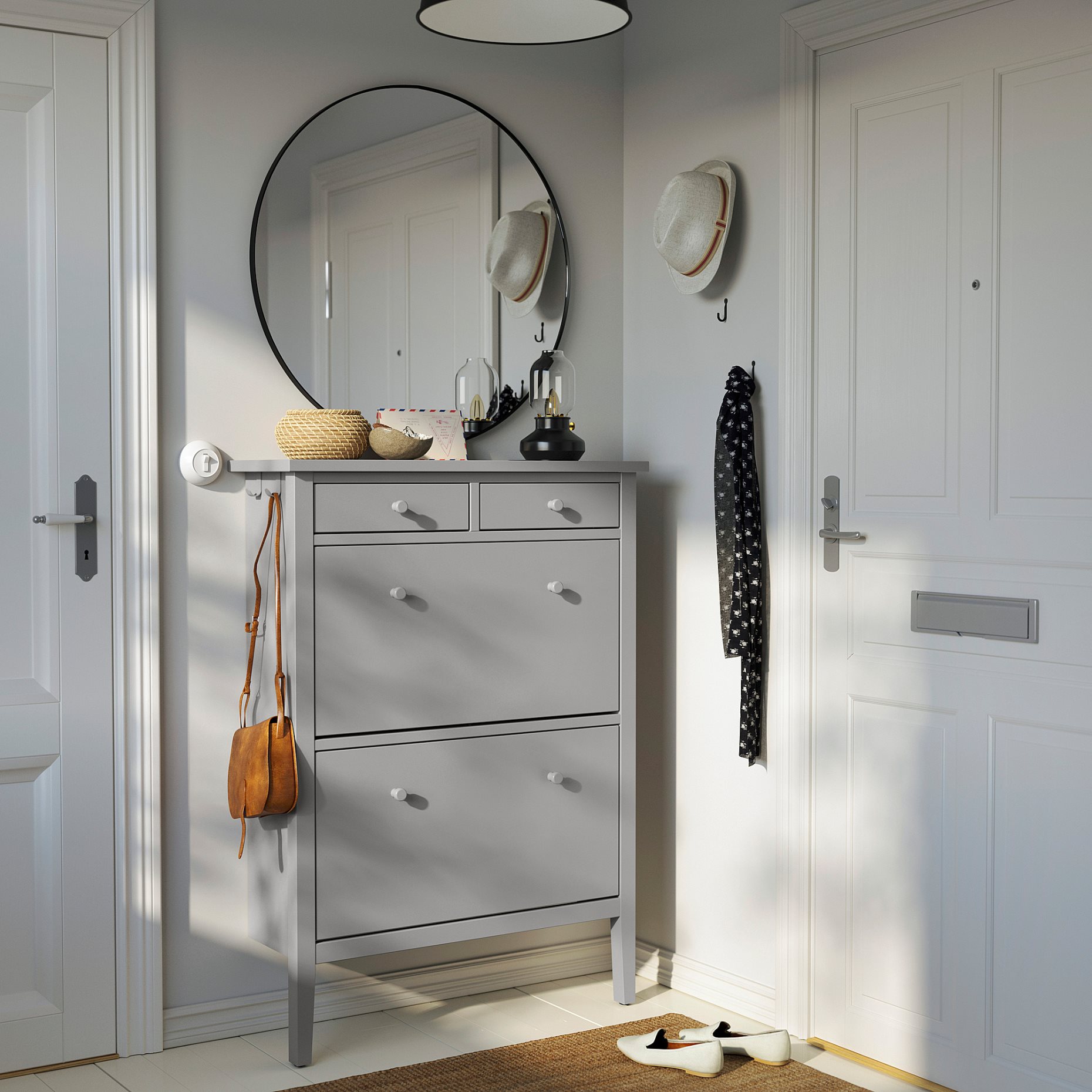 GULLABERG, shoe cabinet with 2 compartments, 88x30x122 cm, 405.876.97