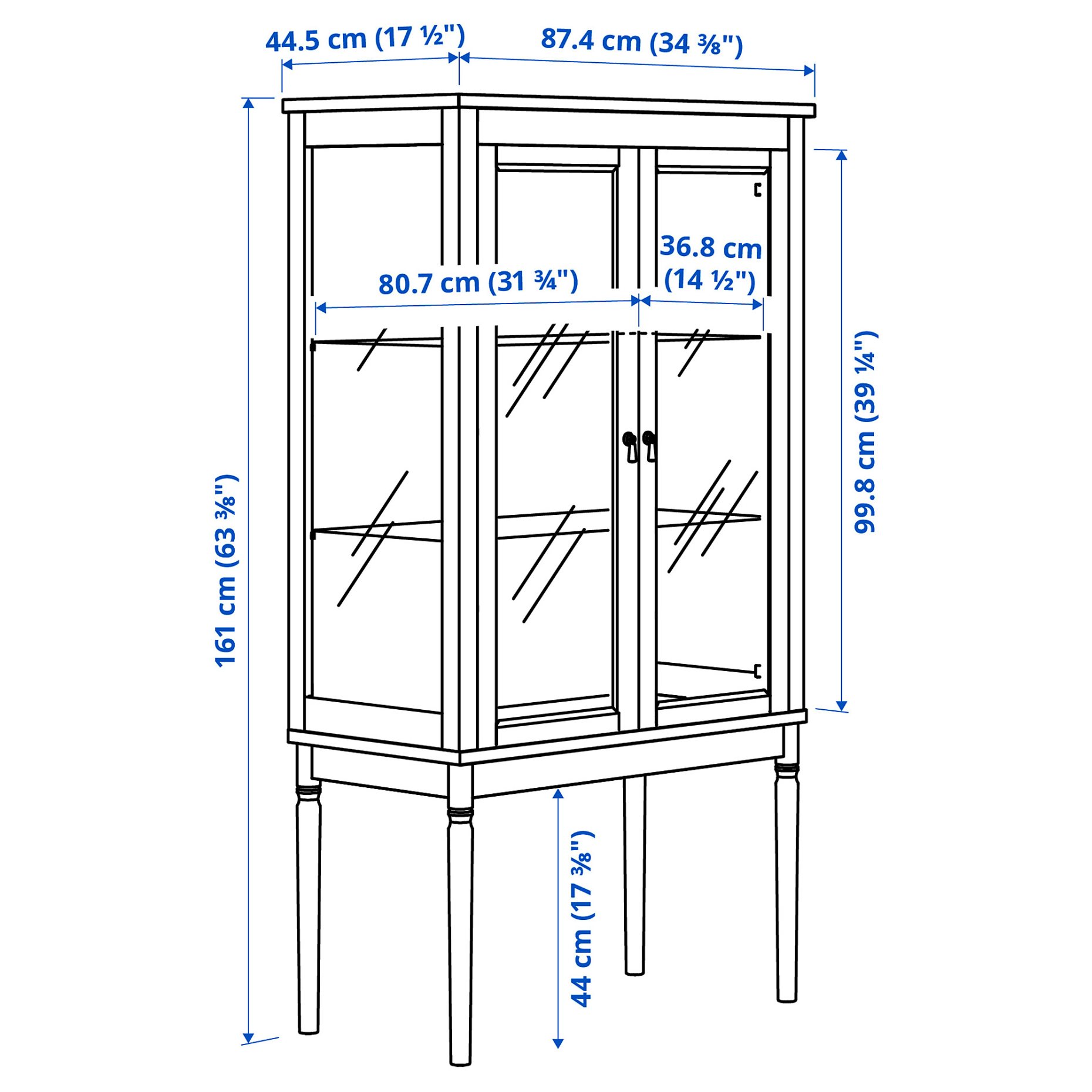 FÄRJKARL, ντουλάπι βιτρίνα, 87x45x161 cm, 405.976.44