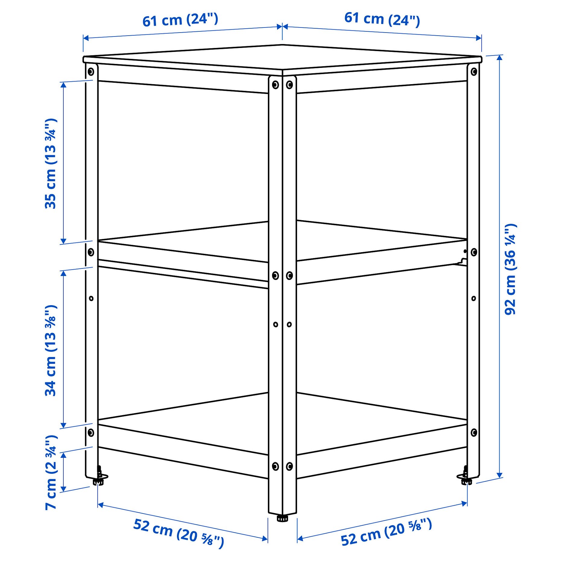 GRILLSKÄR, open kitchen unit/outdoor, 61x61 cm, 405.987.90
