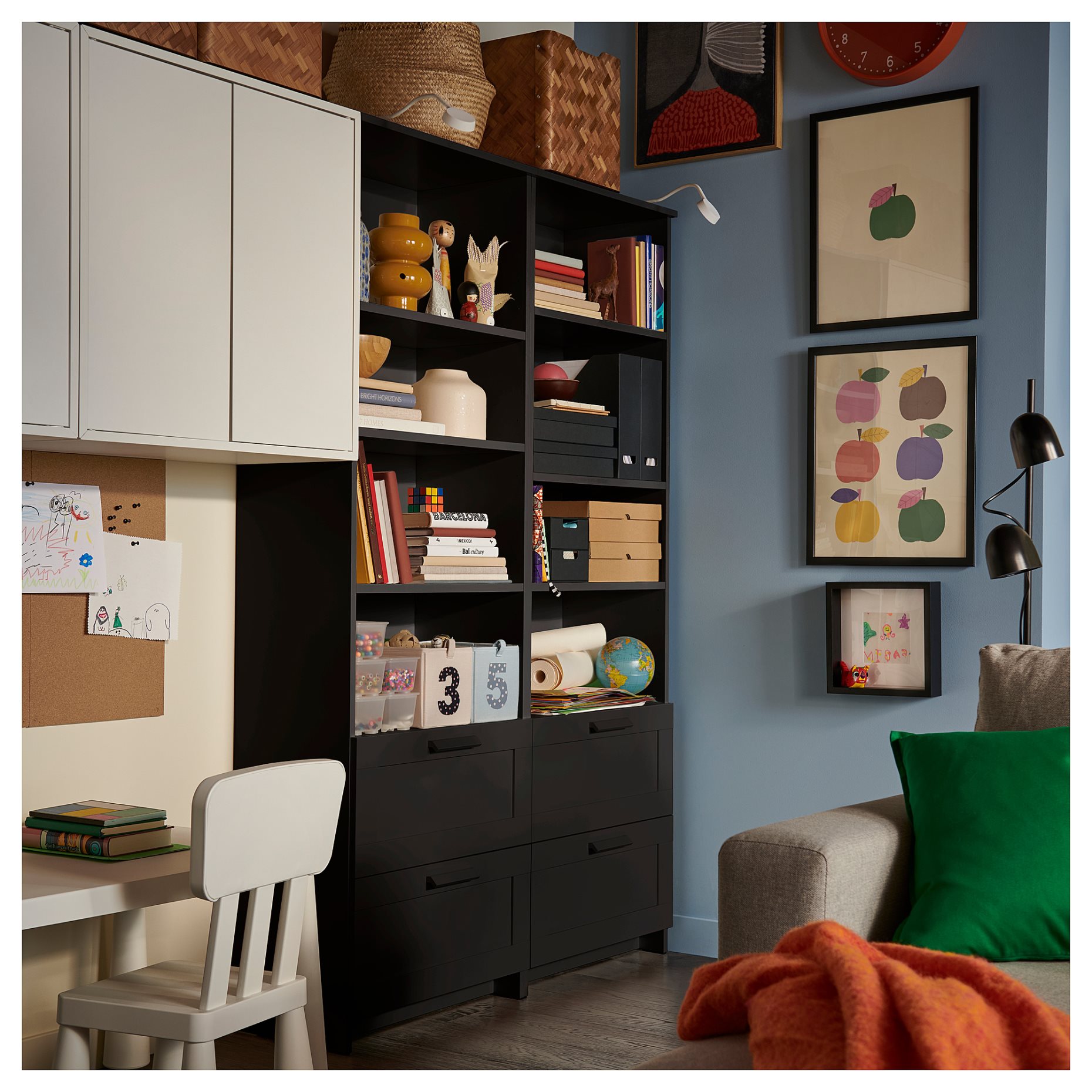 FISKBO, κορνίζα με πόστερ/παιχνίδι με μήλα, 2 τεμ. 40x50 cm, 406.021.41