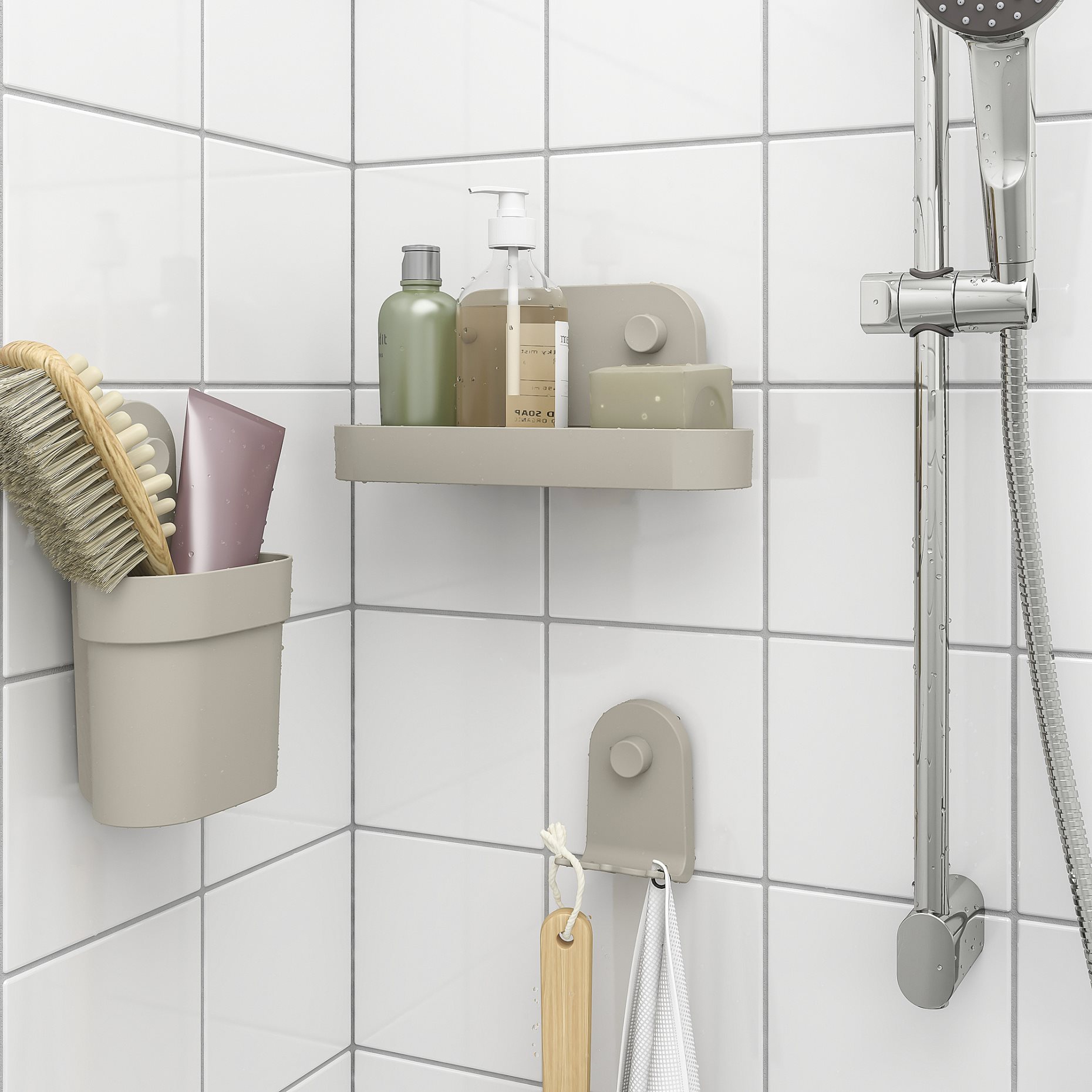 ÖBONÄS, ράφι τοίχου με βεντούζα, 28 cm, 406.061.01