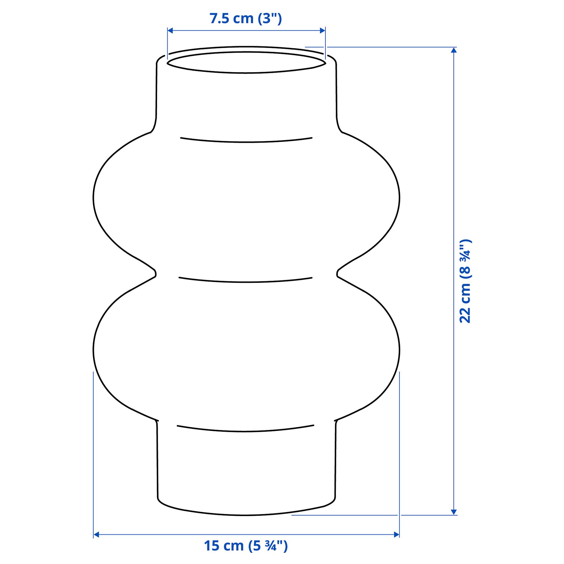 PÄRLHÄGG, βάζο, 22 cm, 406.073.08