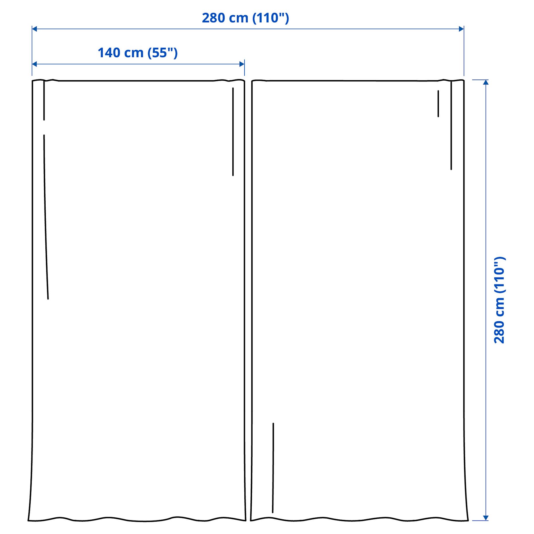 SANELA, curtains with heading tape/1 pair, 140x280 cm, 406.314.45