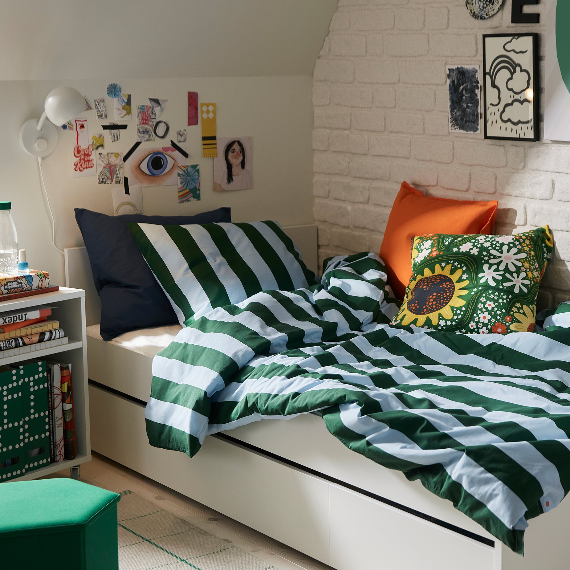 SLANHOSTMAL, duvet cover and 2 pillowcases, 240x220/50x60 cm, 406.329.06
