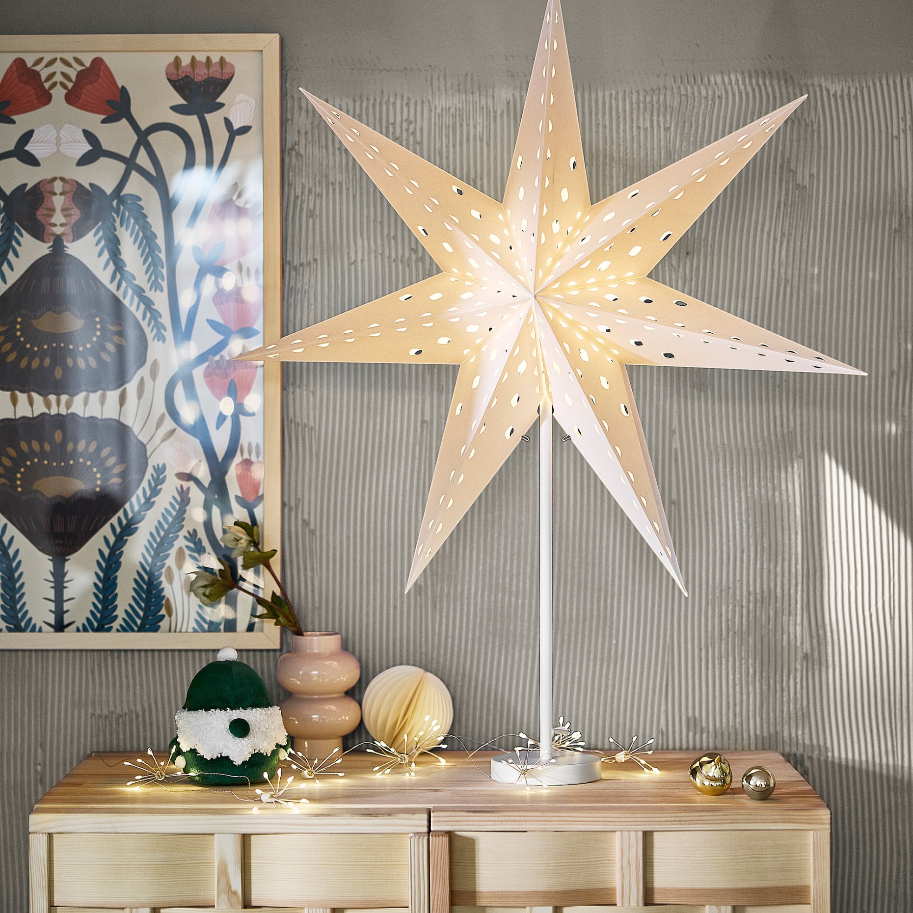 STRÅLA, lamp shade star/with hole pattern, 70 cm, 406.398.80