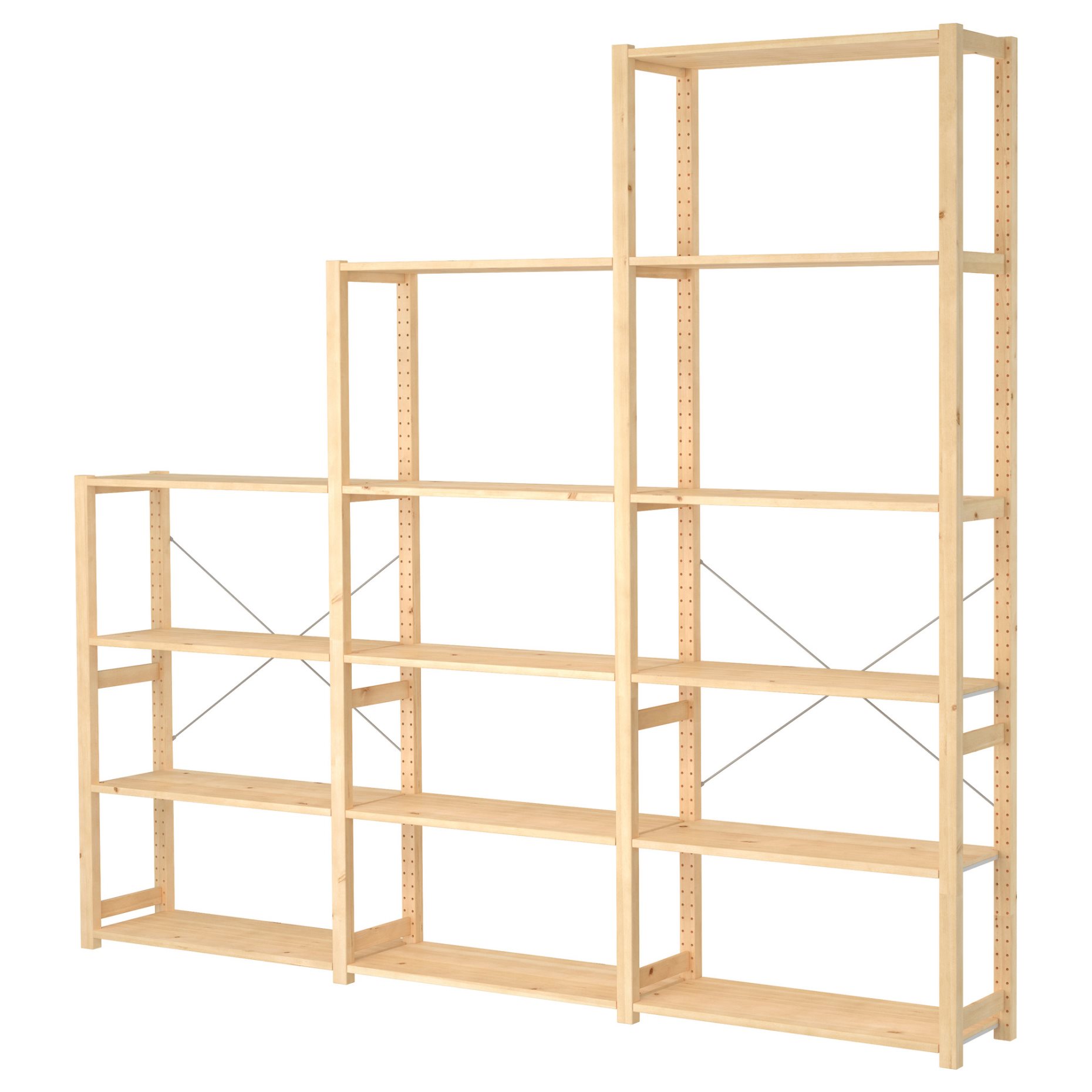 IVAR, 3 sections/shelves, 259x30x226 cm, 494.039.48