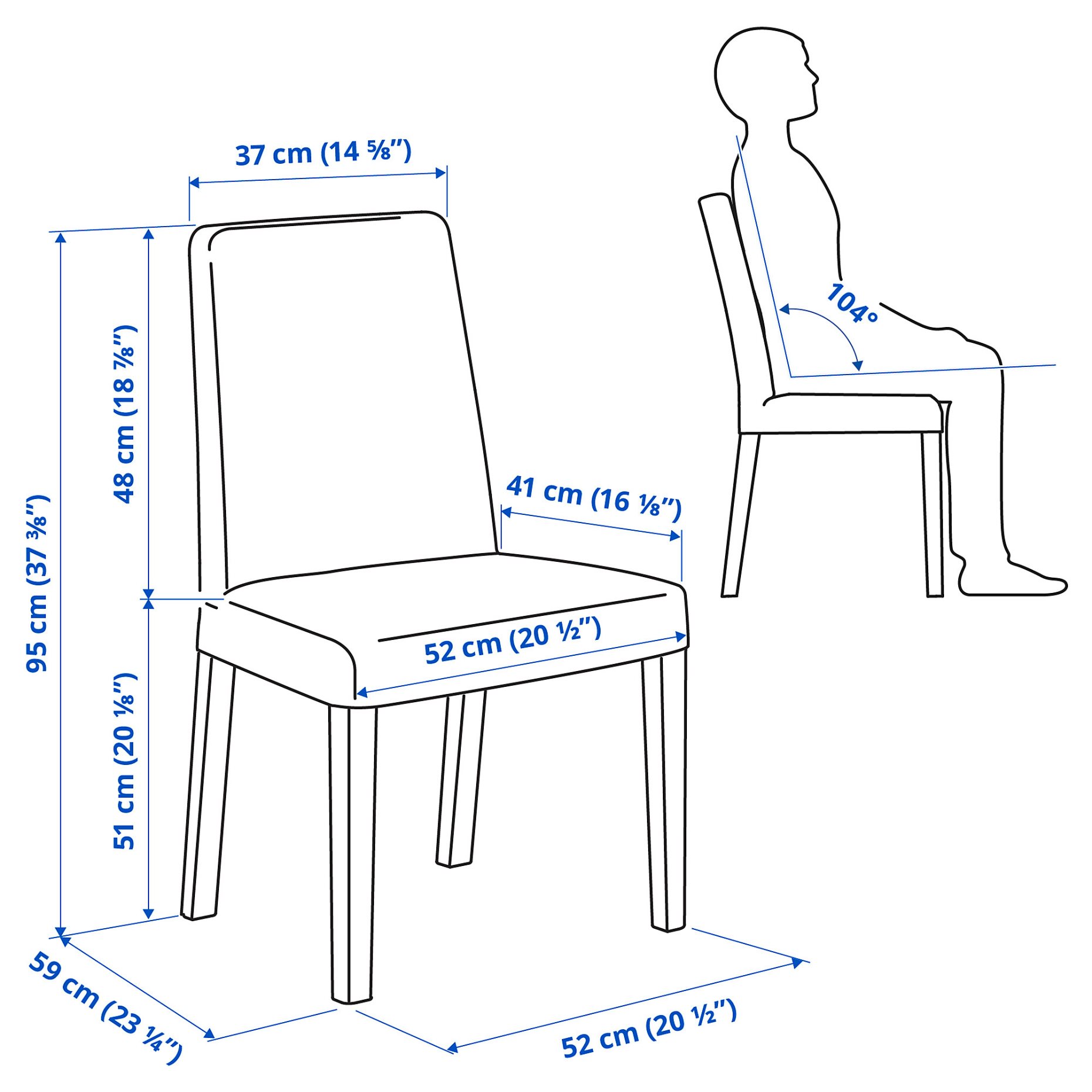 INGATORP/BERGMUND, table and 4 chairs, 155/215 cm, 494.289.58