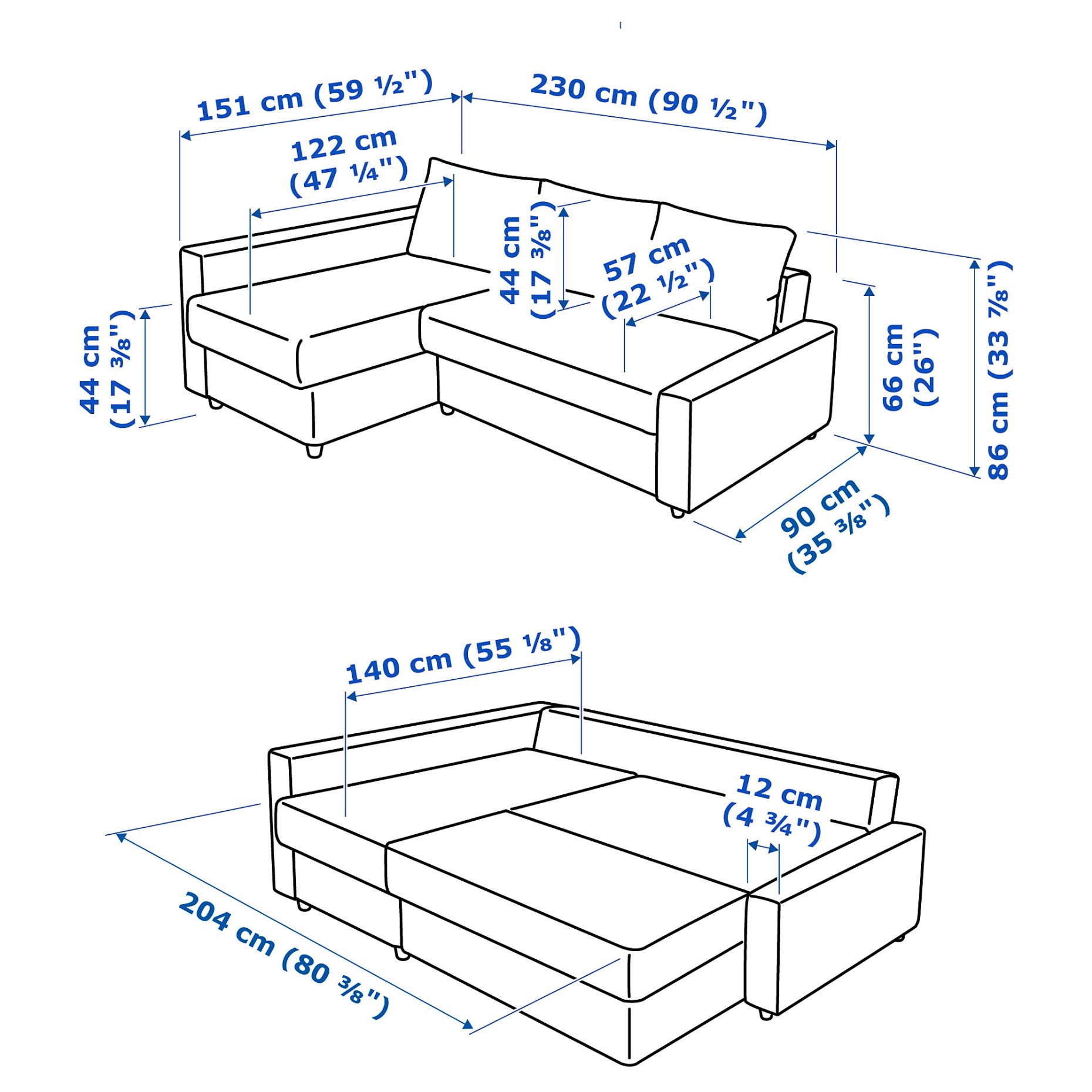 FRIHETEN/KLAGSHAMN, corner sofa-bed with storage, 494.443.26