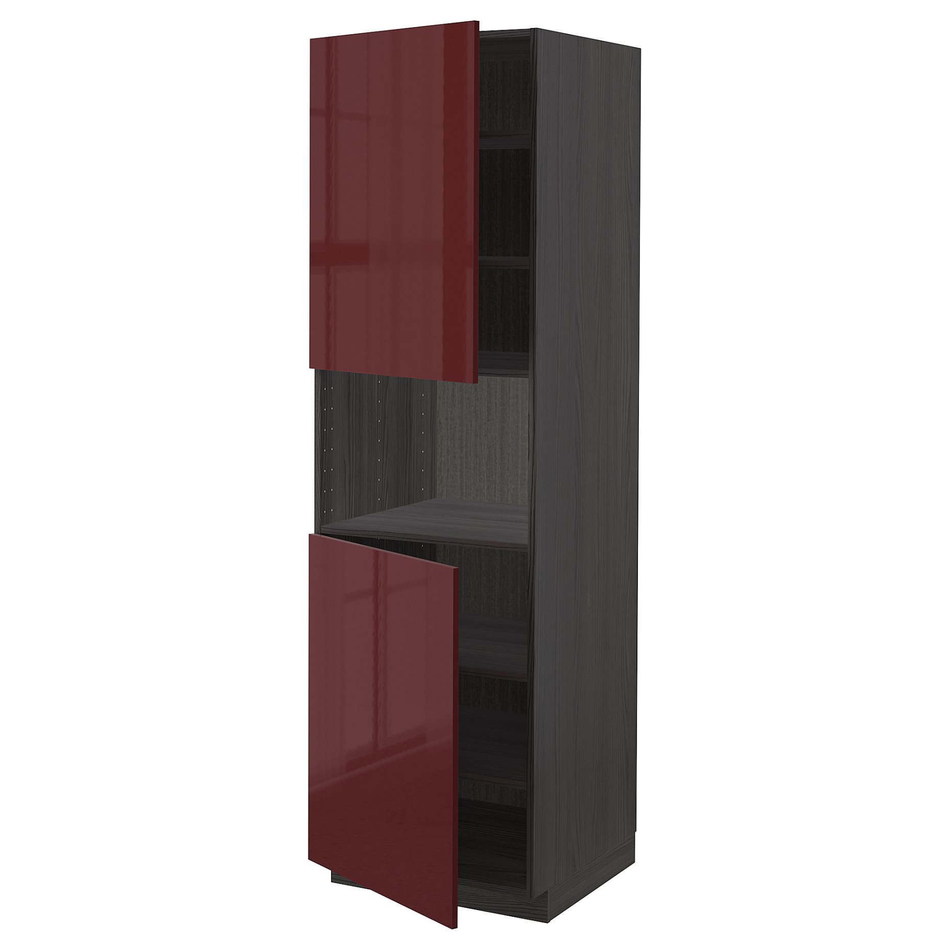 METOD, ψηλό ντουλάπι για φούρνο μικροκυμάτων με 2 πόρτες/ράφια, 60x60x200 cm, 494.590.87