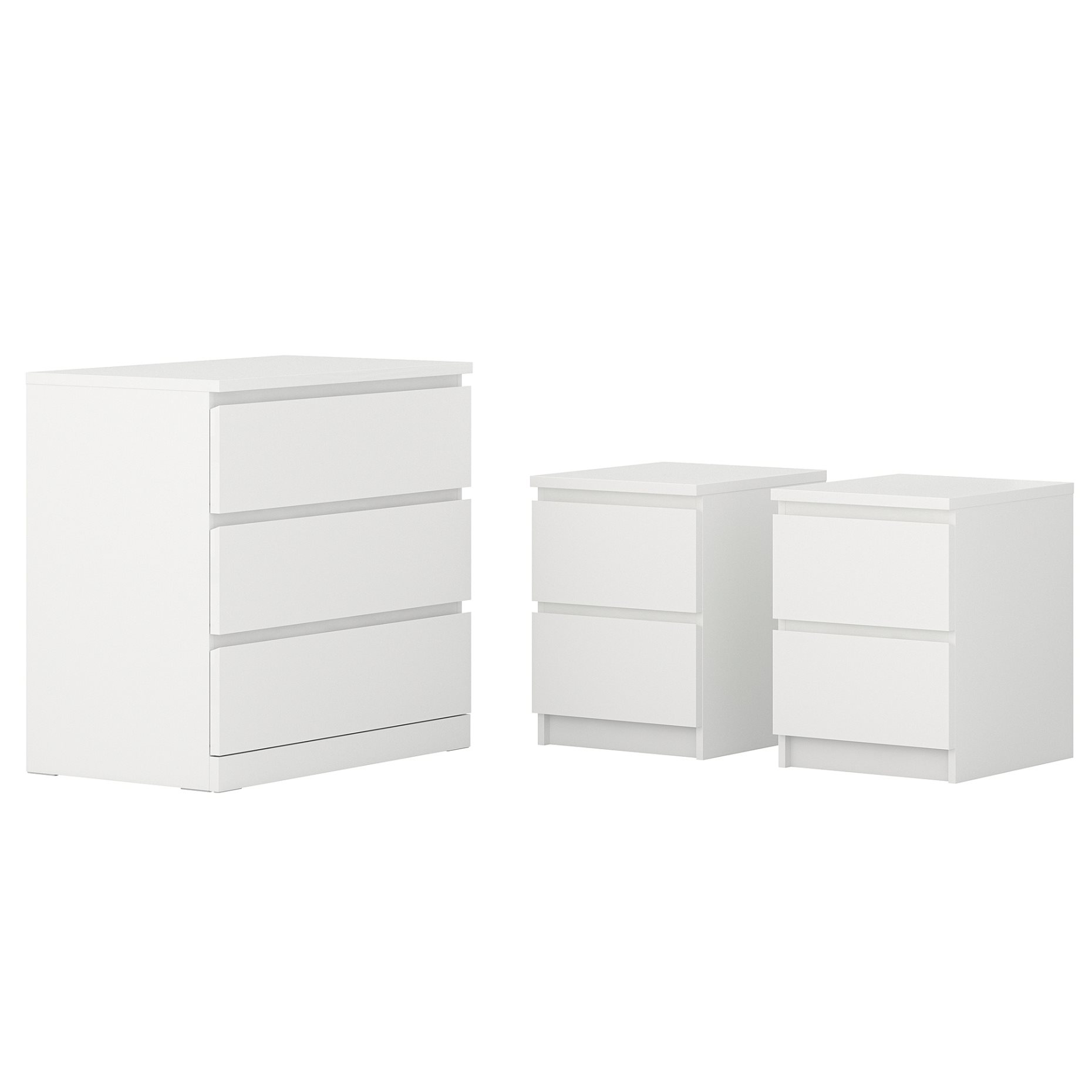 MALM, bedroom furniture, set of 3, 494.834.12