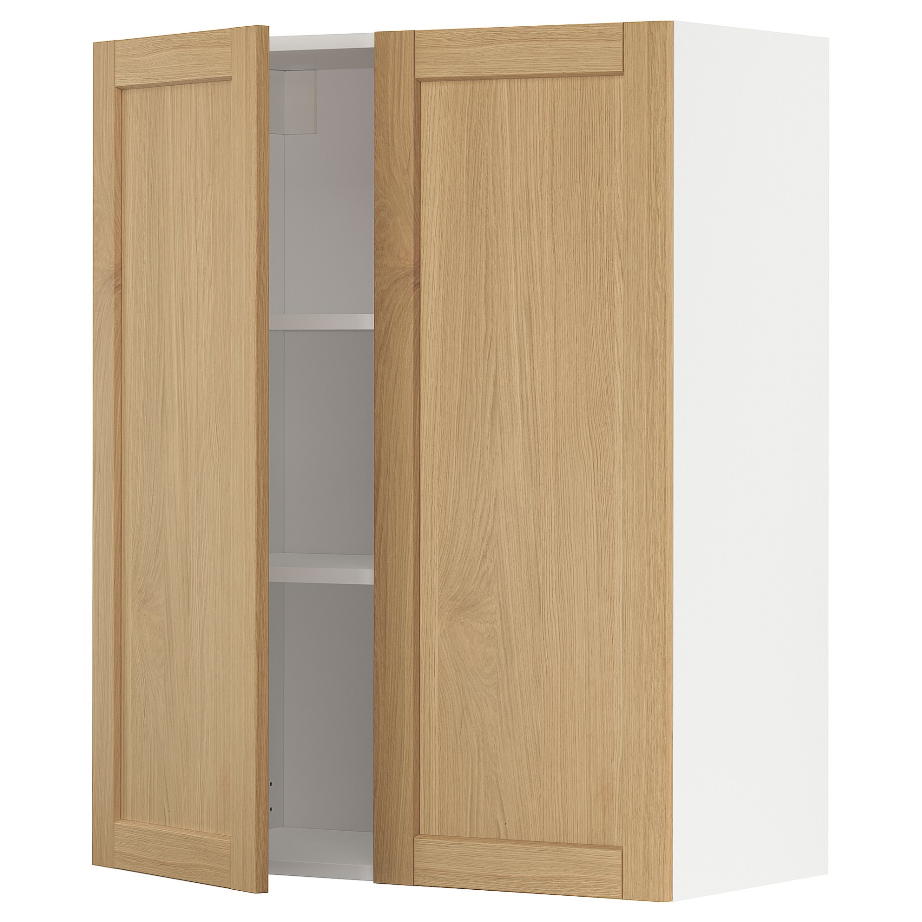 METOD, wall cabinet with shelves/2 doors, 80x100 cm, 495.093.46