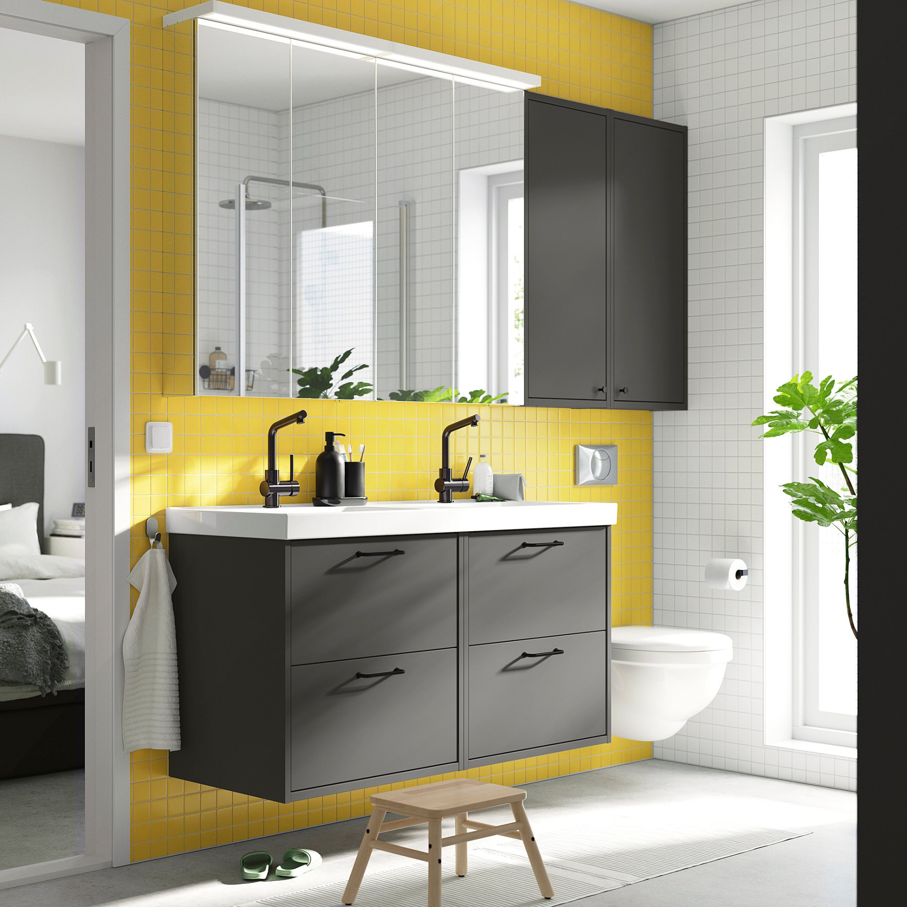 HAVBACK/ORRSJON, έπιπλο νιπτήρα/νιπτήρας/μπαταρίες, 122x49x69 cm, 495.285.33