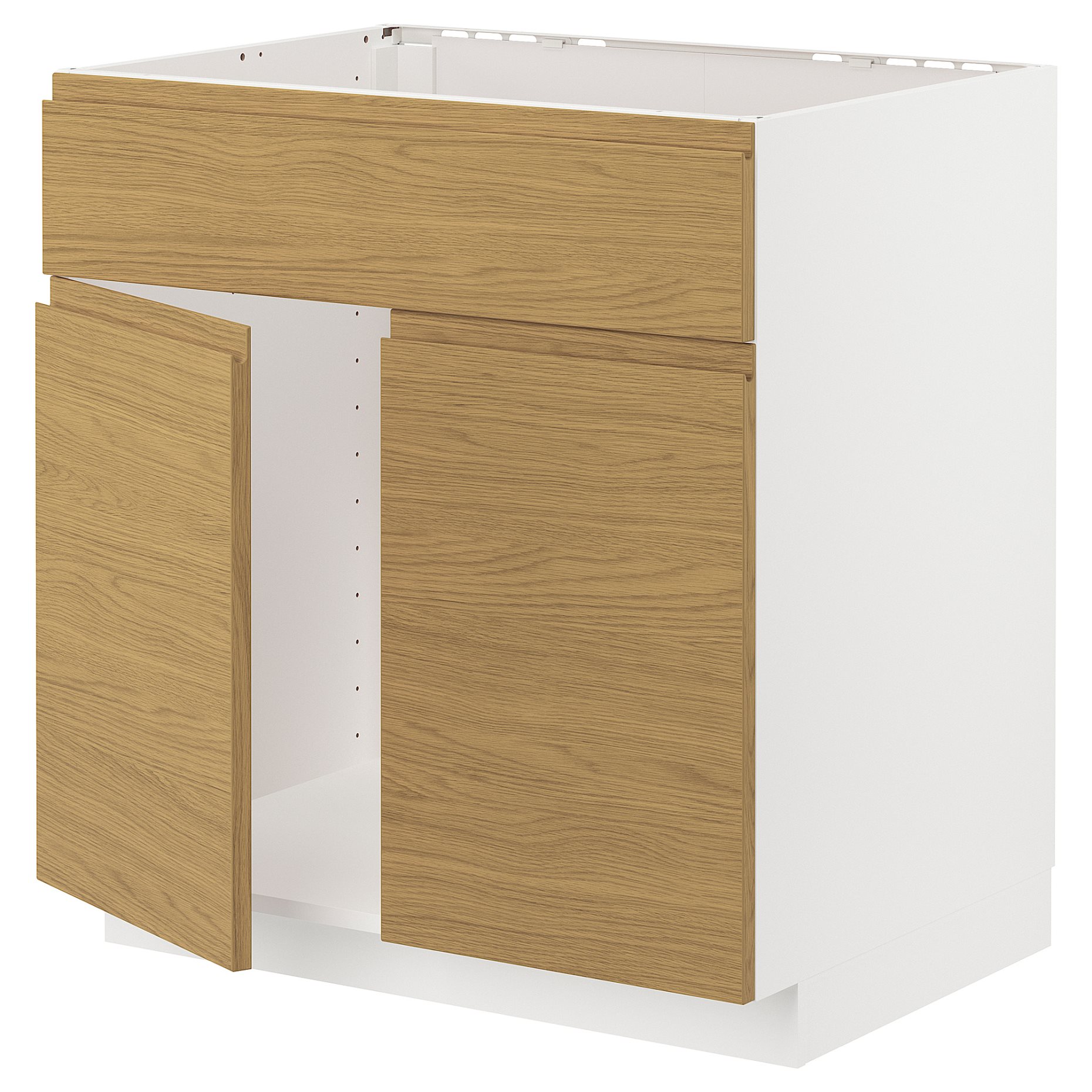 METOD, base cabinet for sink with 2 doors/front, 80x60 cm, 495.392.54