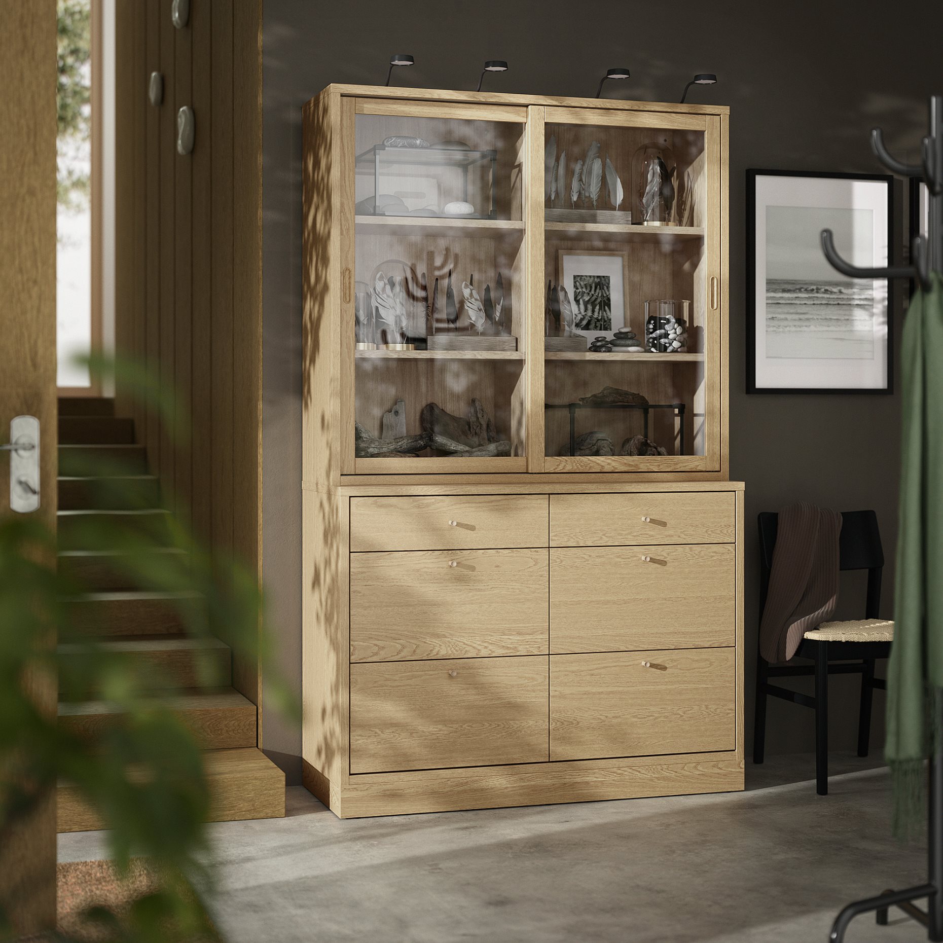 TONSTAD, σύνθεση αποθήκευσης με συρτάρια, 121x47x210 cm, 495.478.81