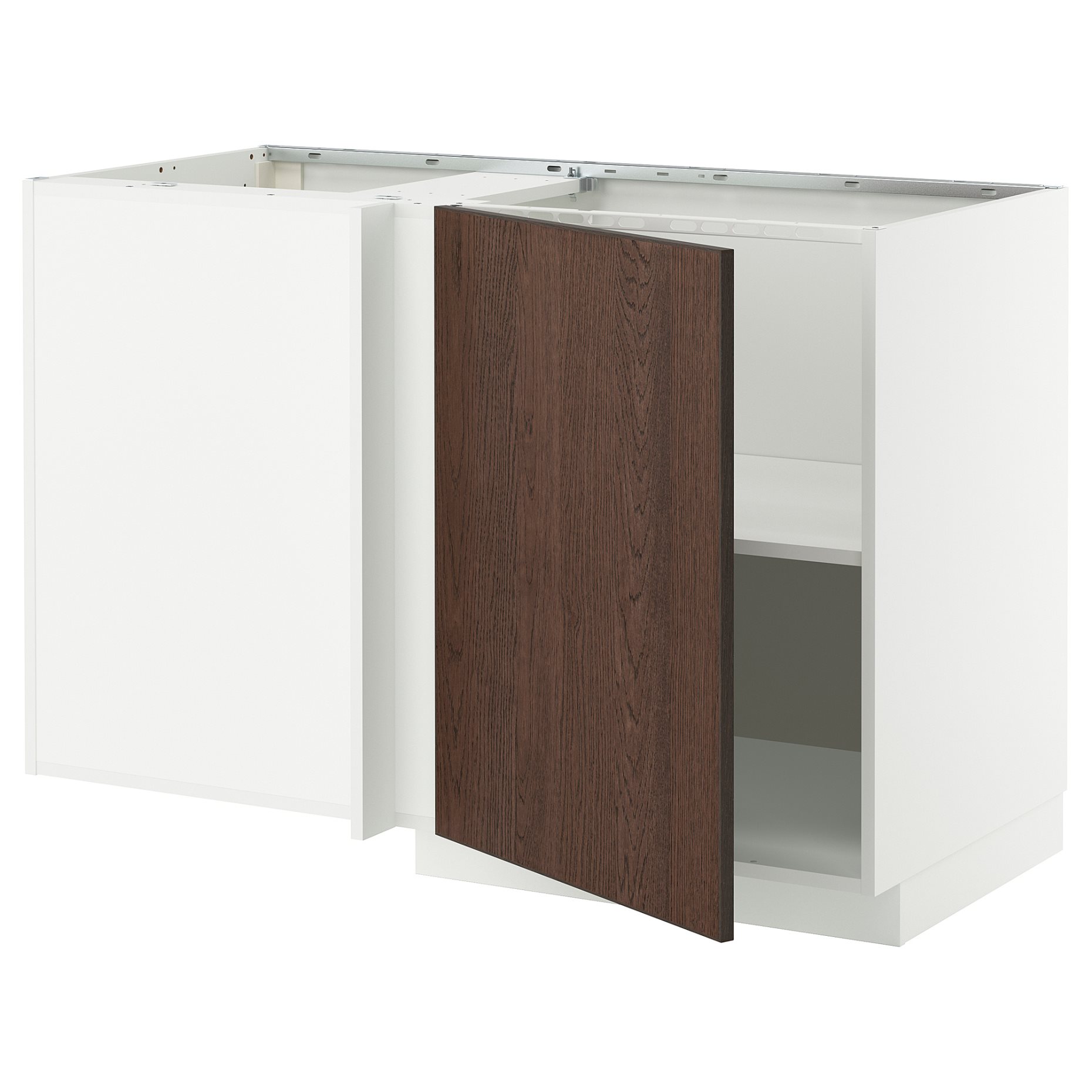 METOD, corner base cabinet with shelf, 128x68 cm, 495.850.38