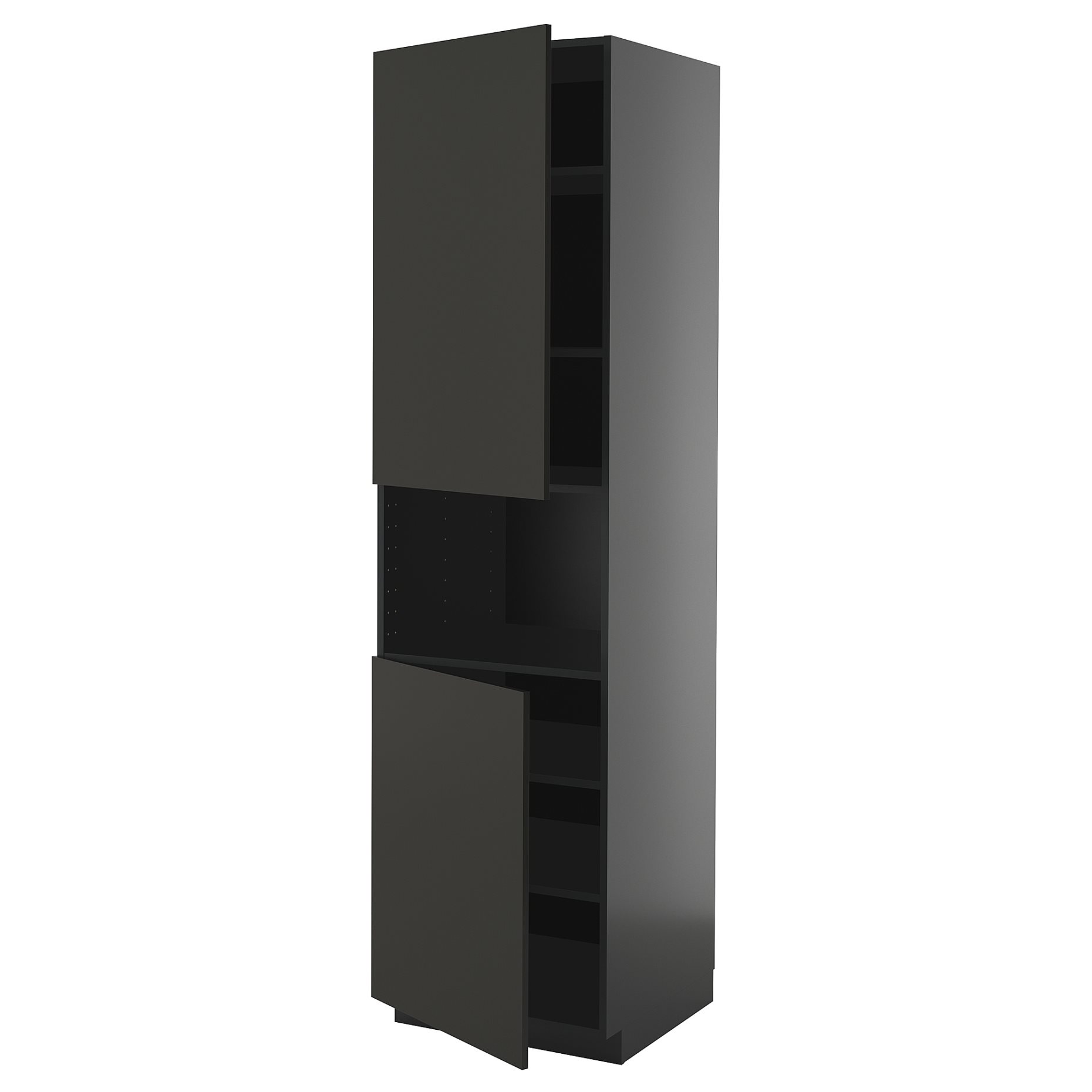 METOD, high cabinet for microwave with 2 doors/shelves, 60x60x220 cm, 495.883.10