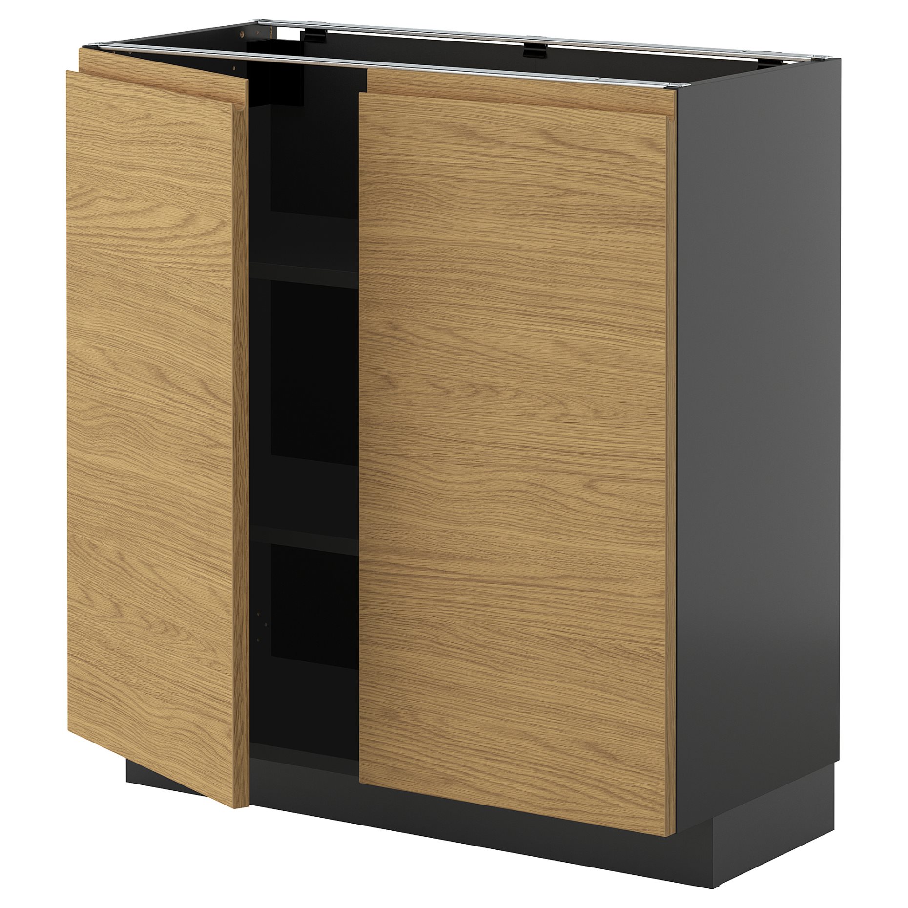 METOD, base cabinet with shelves/2 doors, 80x37 cm, 495.898.47