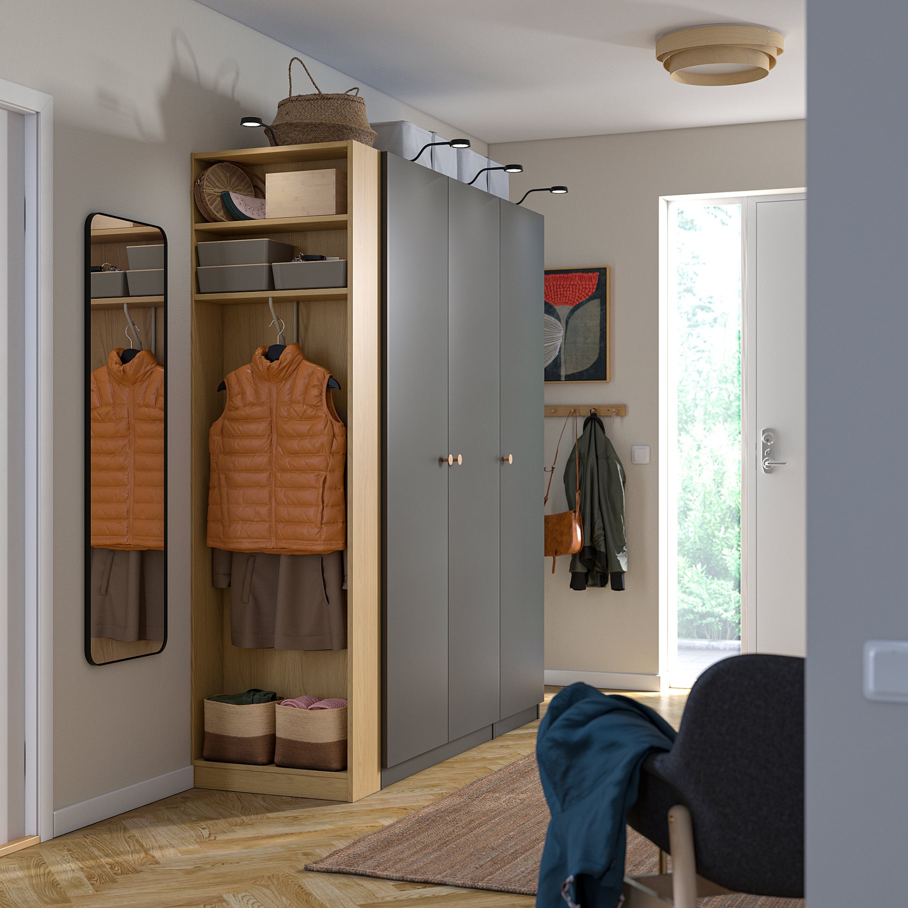 PAX/FORSAND, wardrobe combination, 170x60x201 cm, 496.069.22