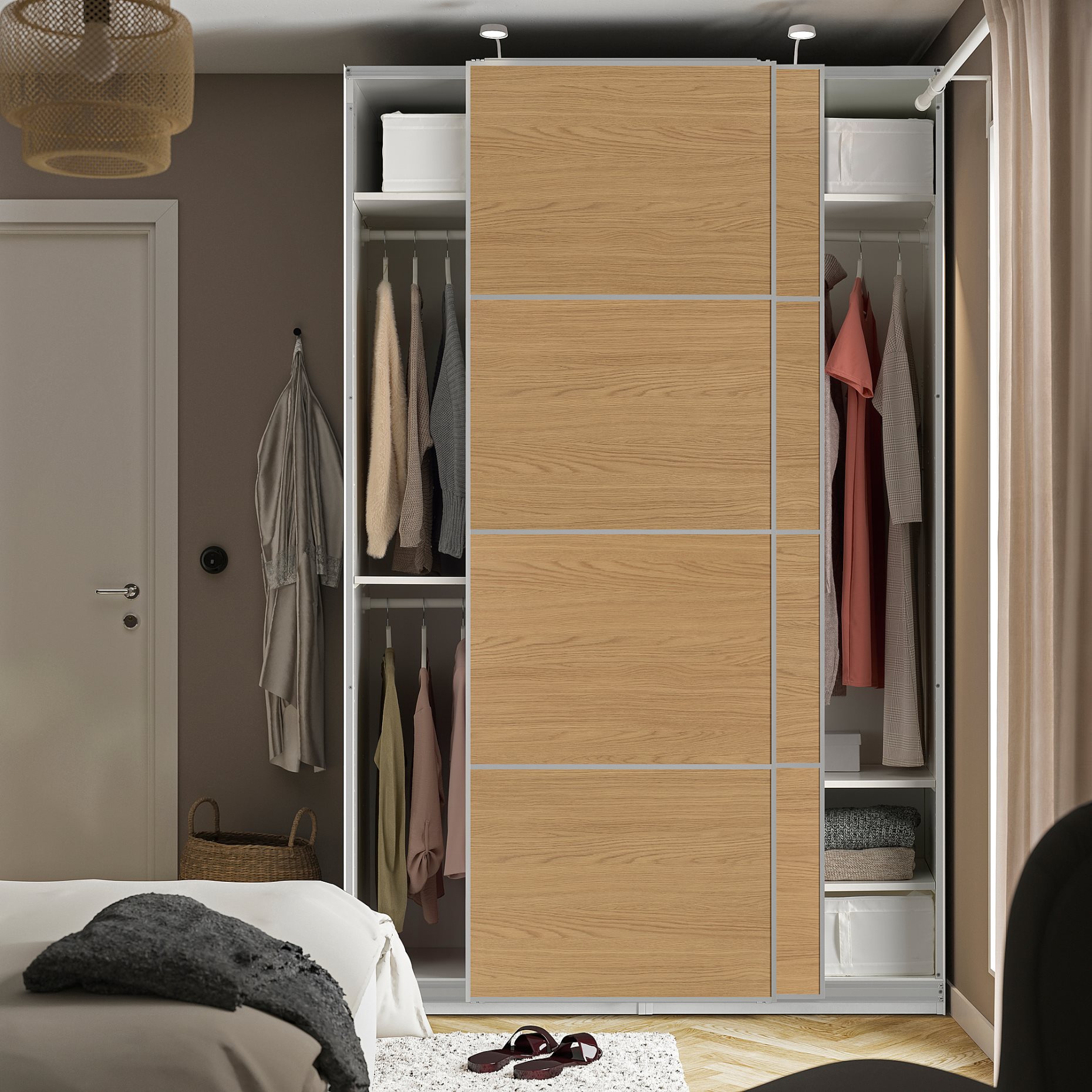 PAX, wardrobe with sliding doors, 150x43x201 cm, 496.088.17
