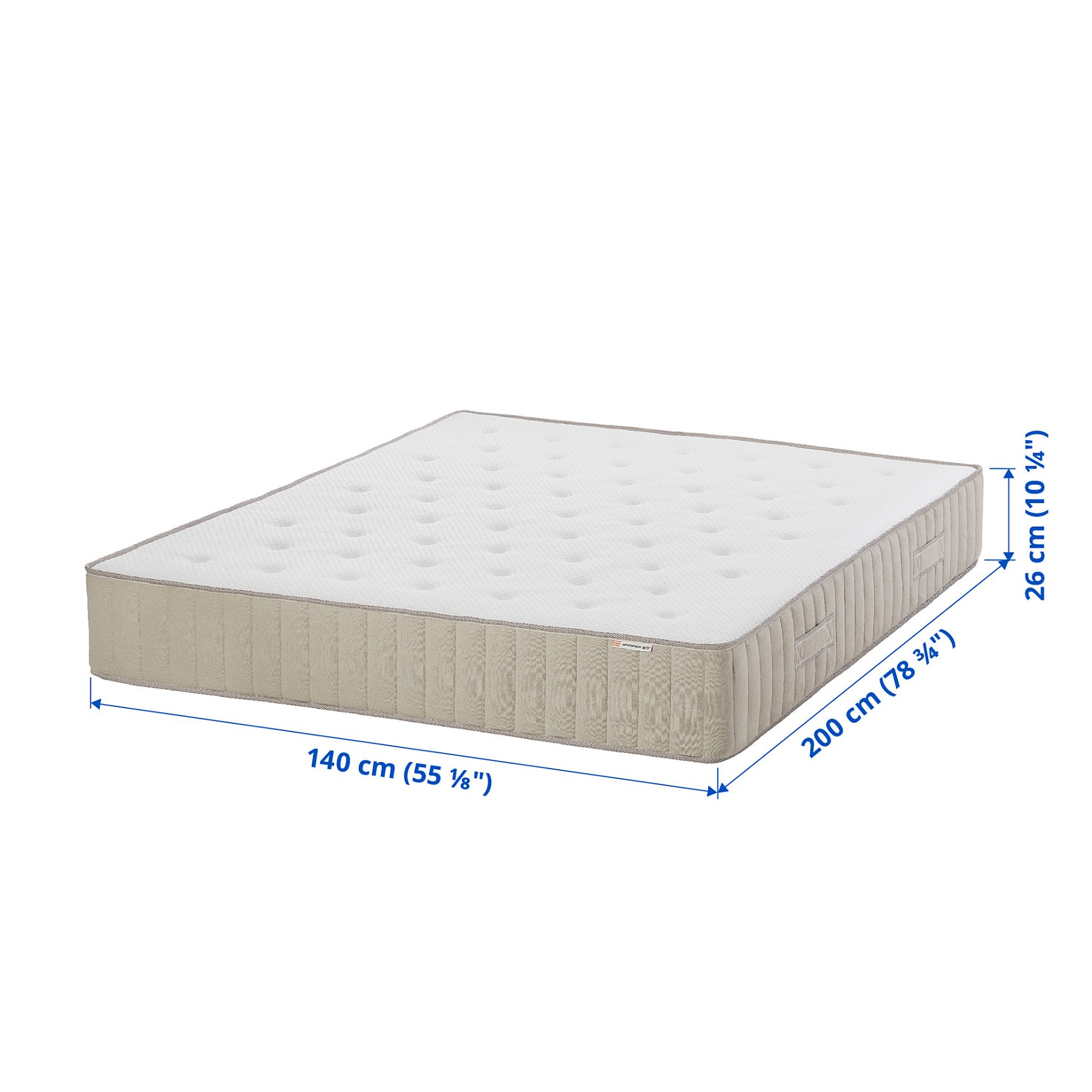 VATNESTROM, pocket sprung mattress, extra firm 140x200 cm, 504.784.76