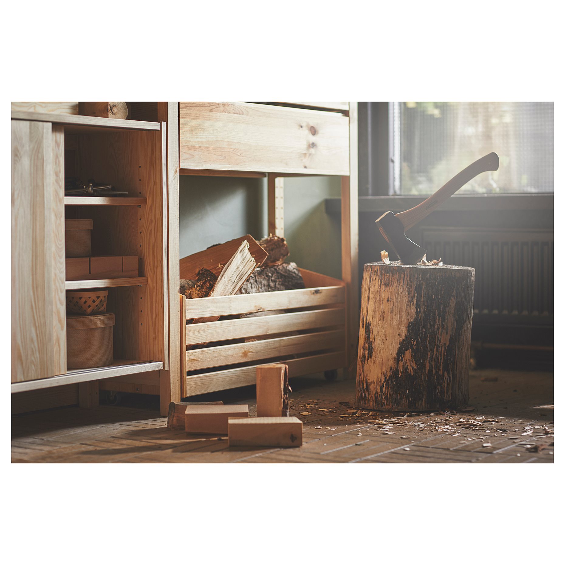 IVAR, storage box on wheels, 78x30 cm, 504.845.09