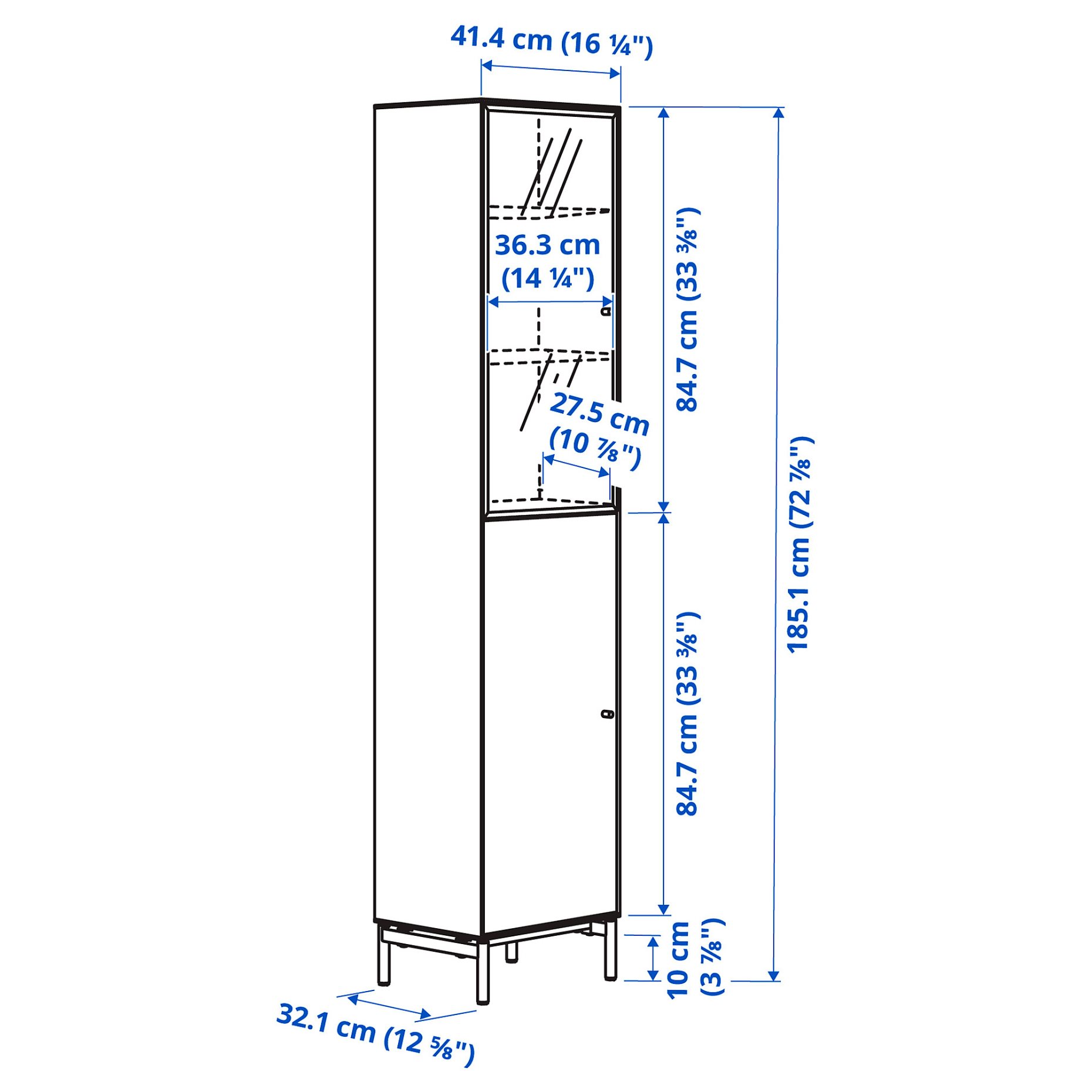 BOASTAD, high cabinet, 41x185 cm, 505.070.06