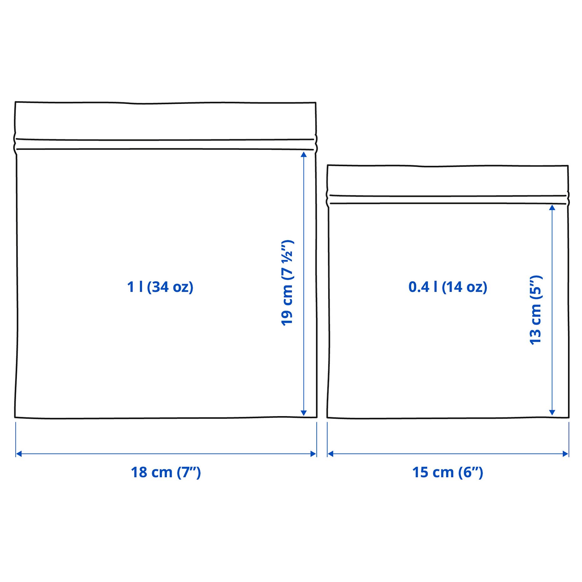 ISTAD, resealable bag patterned, 60 pack, 505.256.42