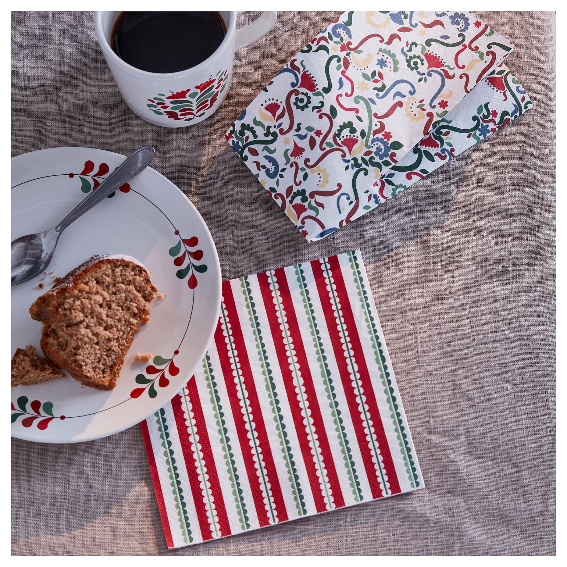 VINTERFINT, paper napkin 33x33 cm/30 pack/stripe pattern, 150g, 505.296.02