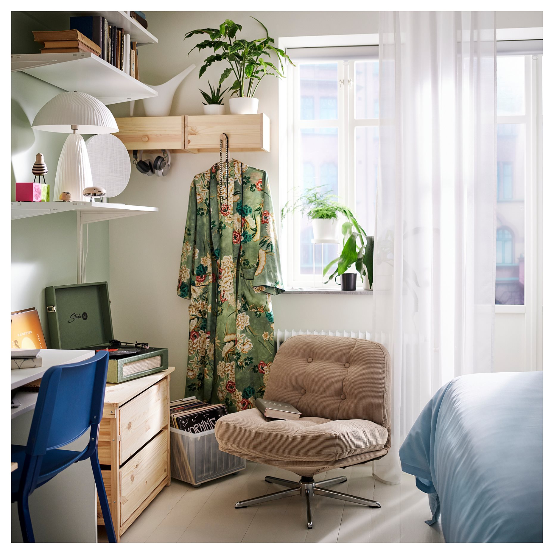 STENFRÖ, sheer curtains with heading tape/1 pair, 145x300 cm, 505.621.25