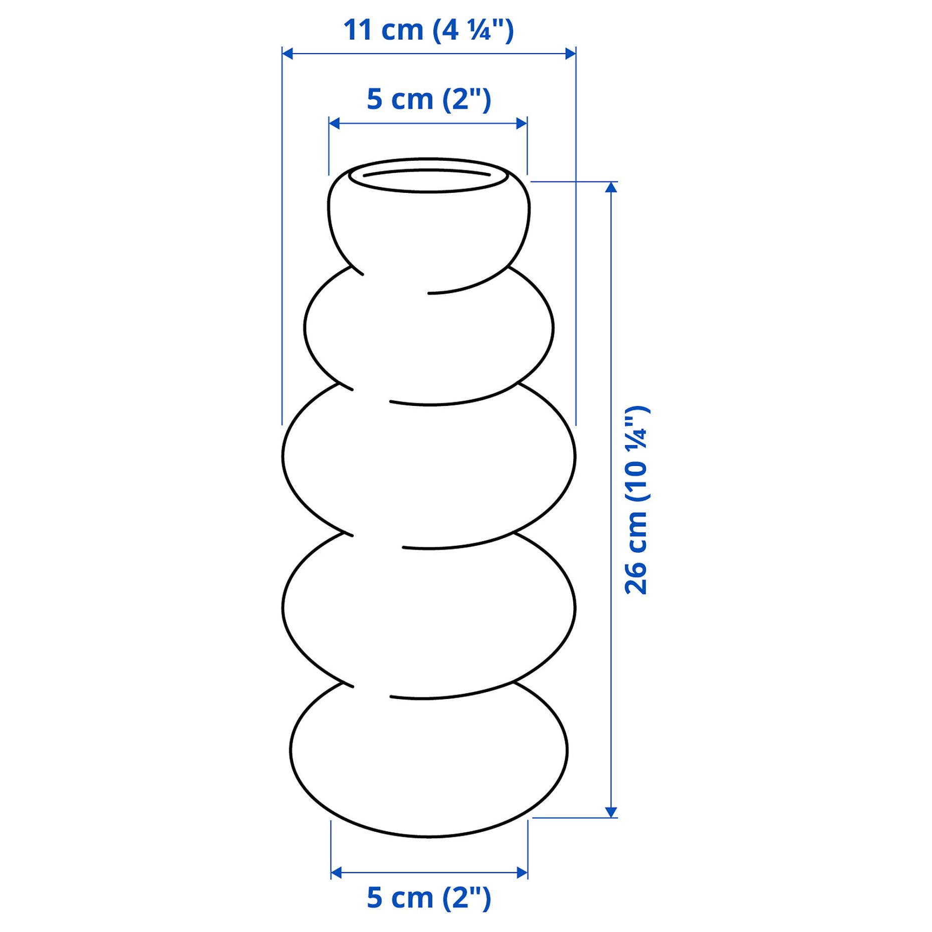 KÄLLARHALS, vase, 26 cm, 505.837.12