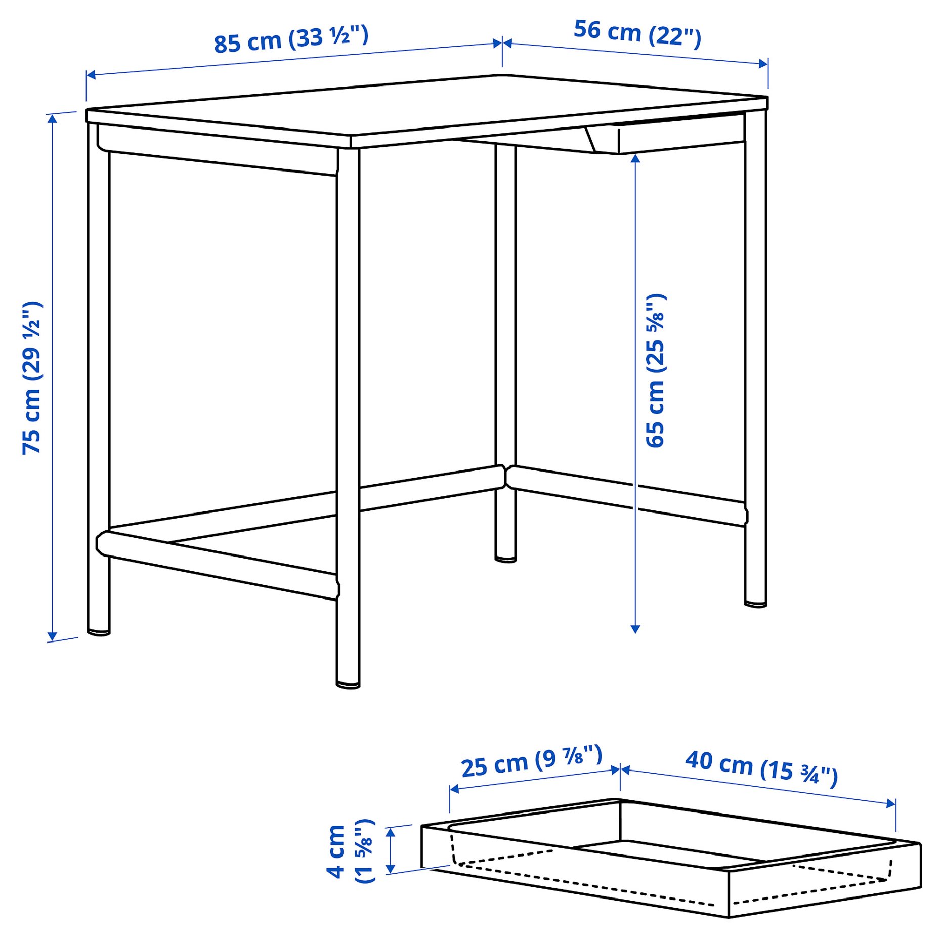 ENKROKEN, desk, 85x56x72 cm, 505.870.79