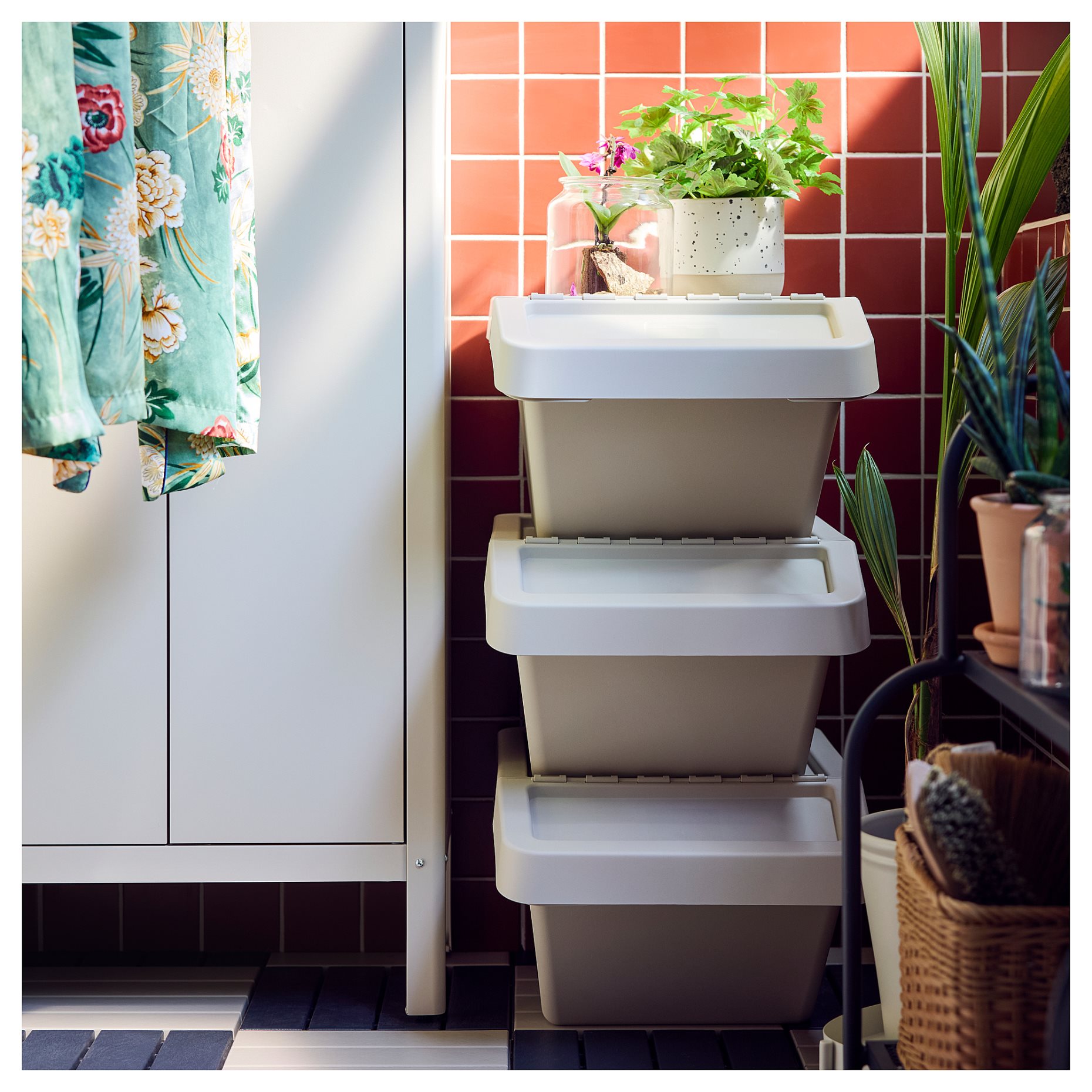 SORTERA, sorting bin with lid, 37 l, 506.020.94