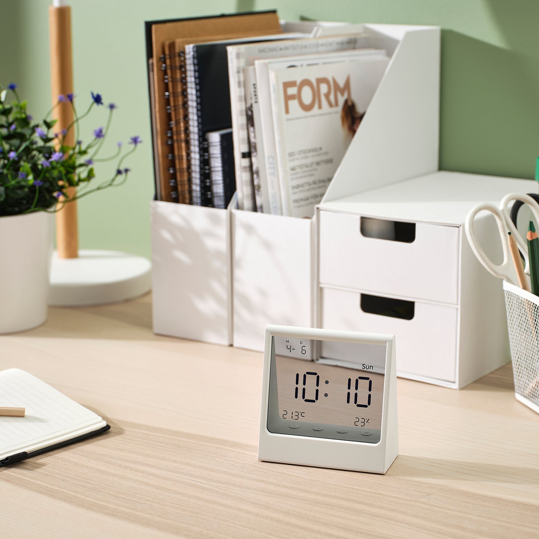 RÖDBENA, alarm clock with hygro-thermometer, 10x11x5 cm, 506.204.65