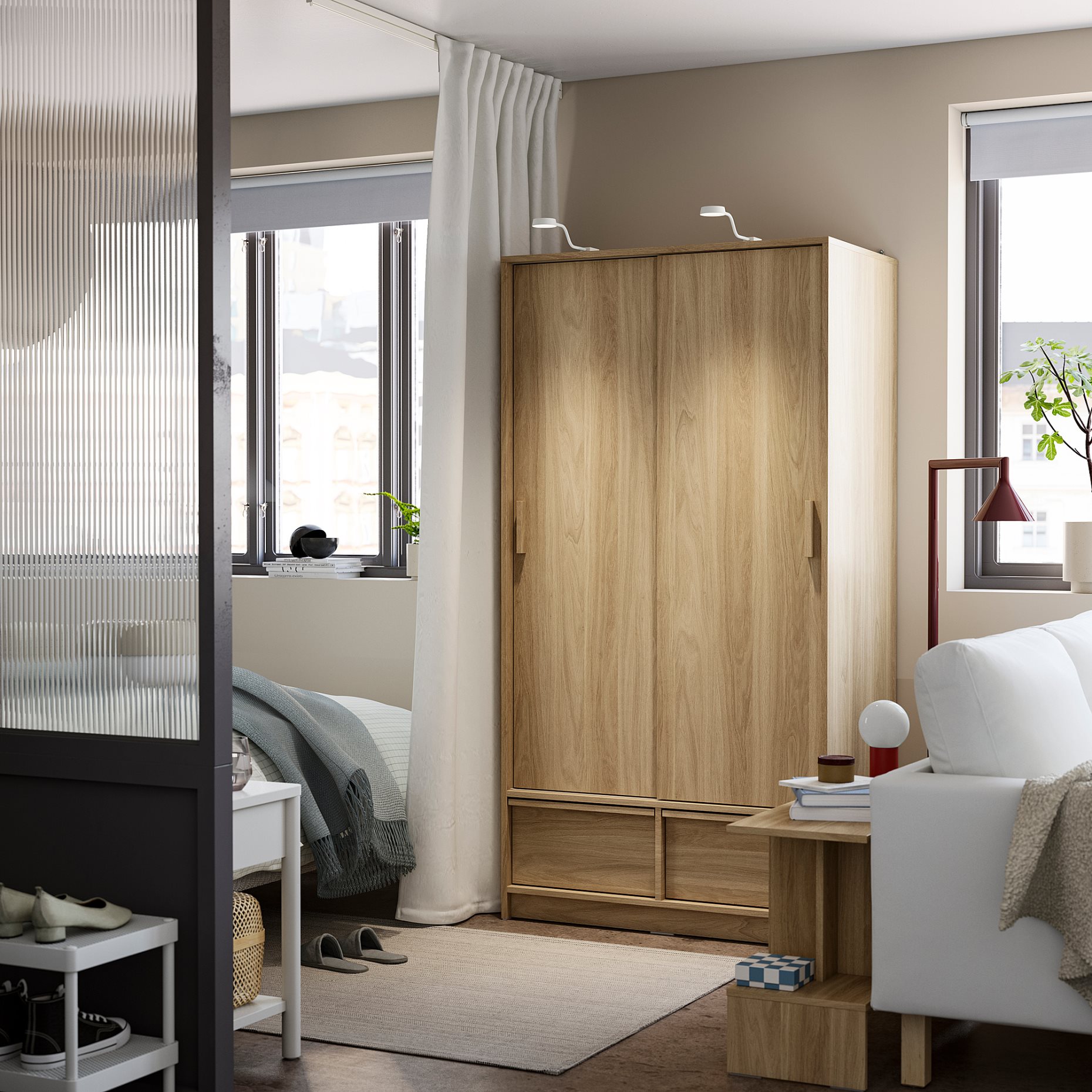 ANKARUDDEN, wardrobe with sliding doors, 98x60x190 cm, 506.262.50