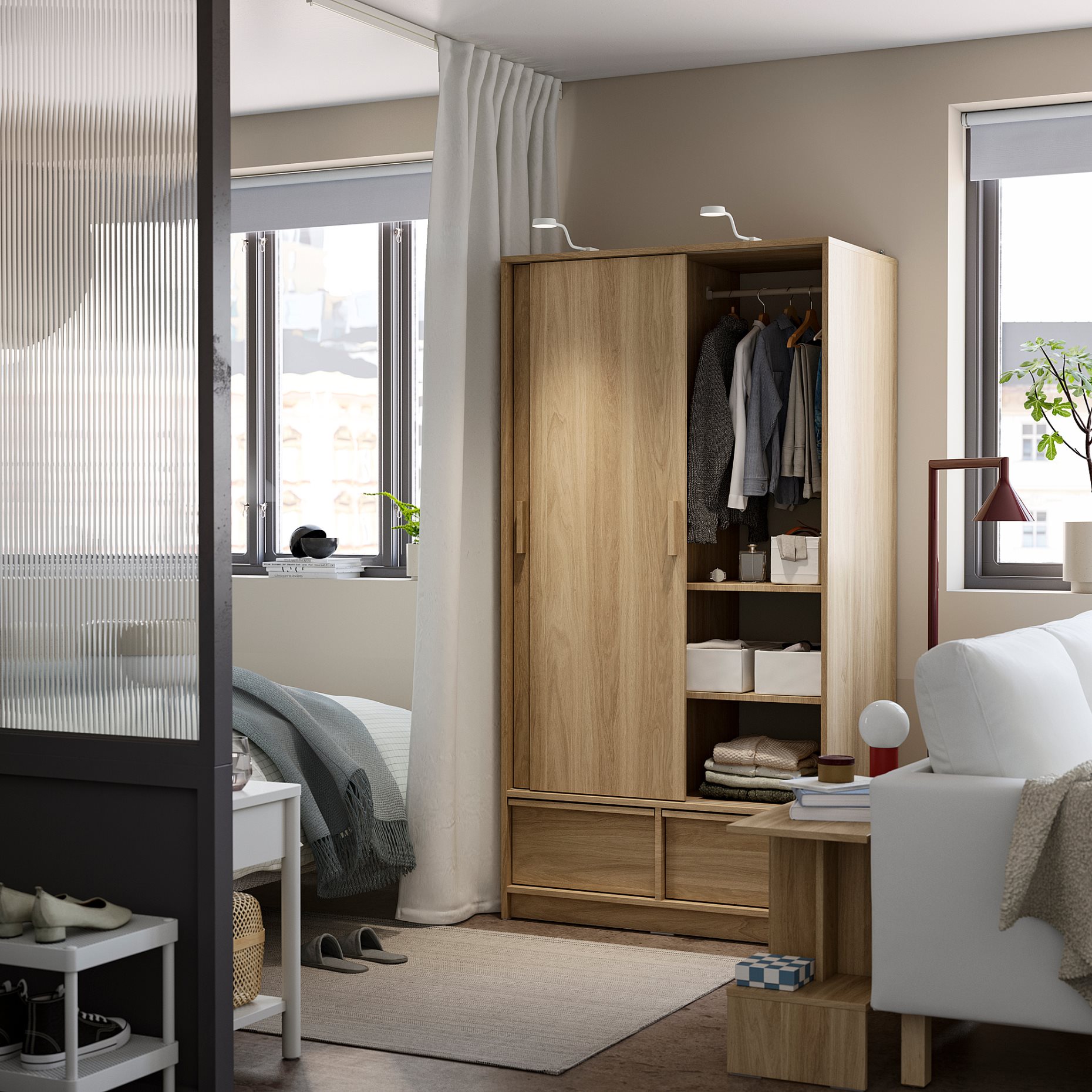 ANKARUDDEN, wardrobe with sliding doors, 98x60x190 cm, 506.262.50