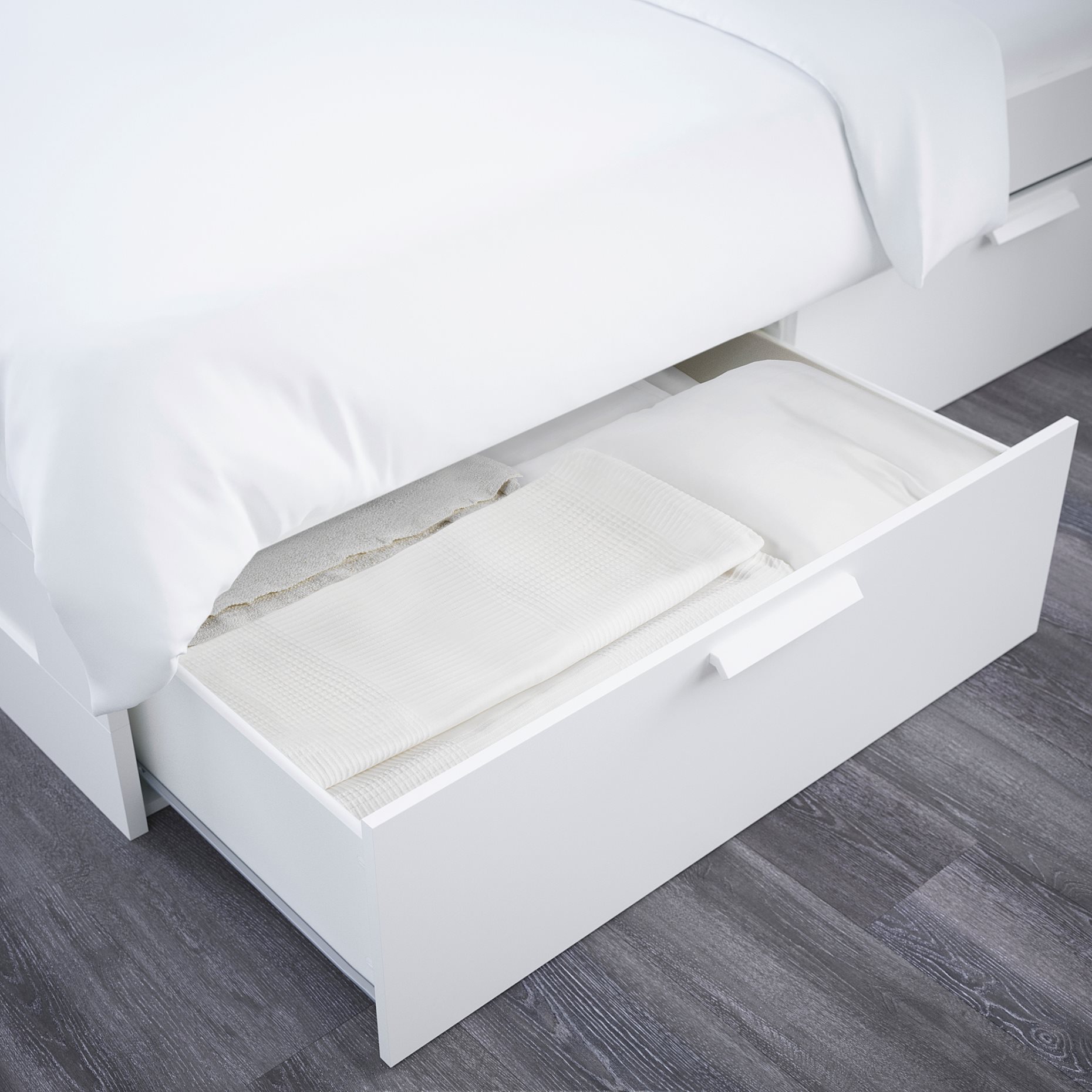 BRIMNES, κρεβάτι με αποθηκευτικό χώρο και κεφαλάρι, 140X200 cm, 590.991.36