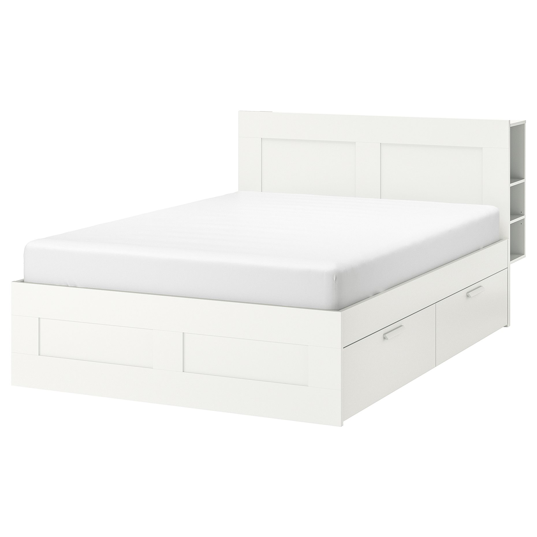 BRIMNES, bed frame with storage and headboard, 160X200 cm, 590.991.55