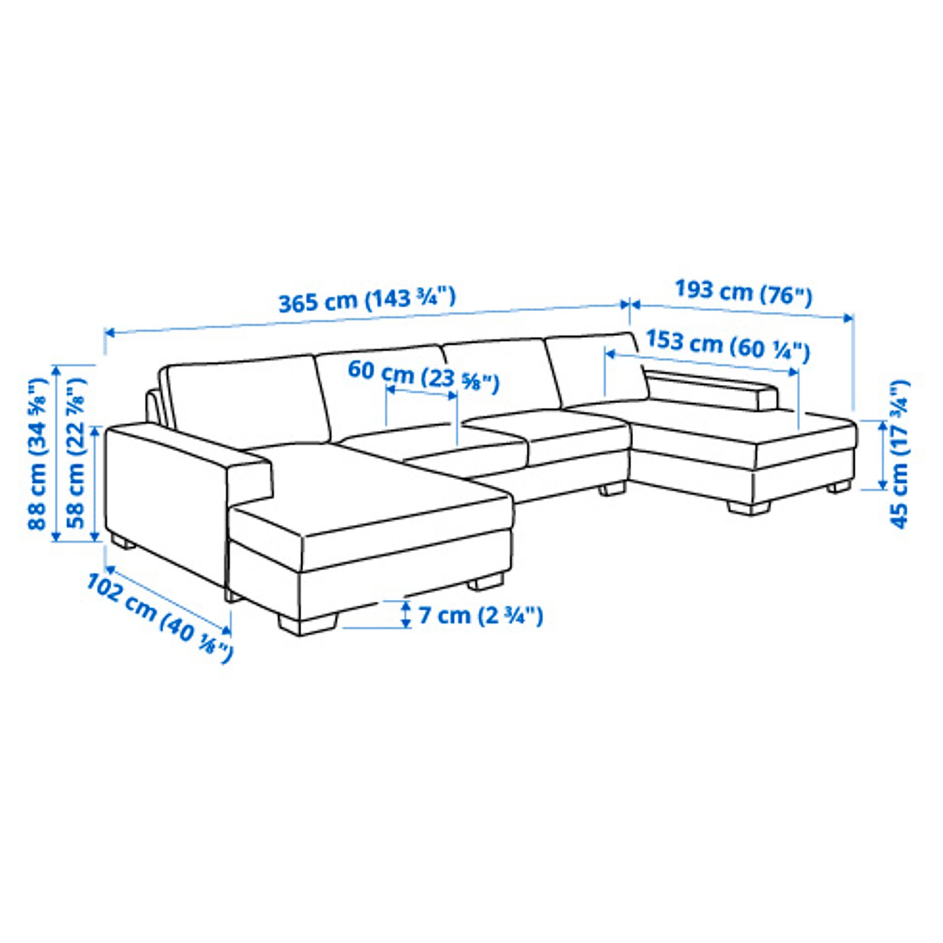 SÖRVALLEN, 4-seat sofa with chaise longues, 593.041.46