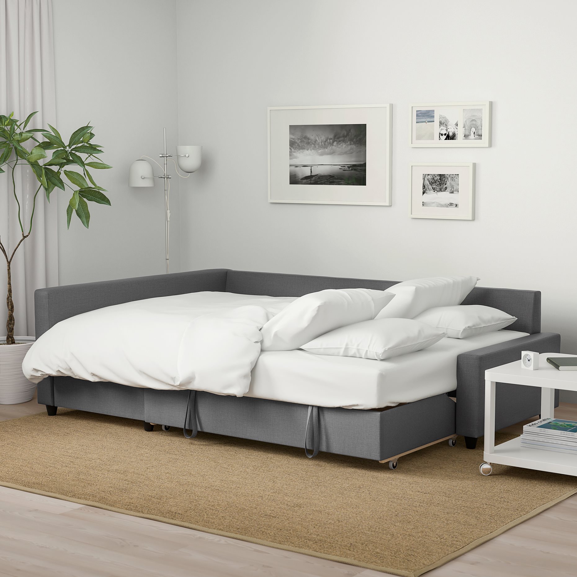 FRIHETEN, corner sofa-bed with storage with extra back cushions, 593.266.24