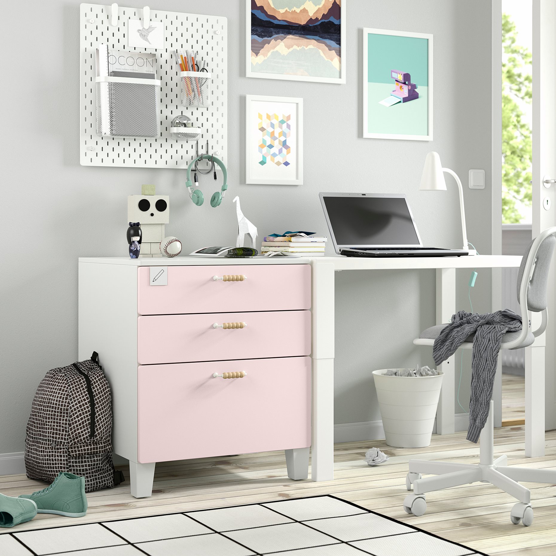 SMASTAD/PLATSA, συρταριέρα με 3 συρτάρια, 60x57x63 cm, 593.875.61