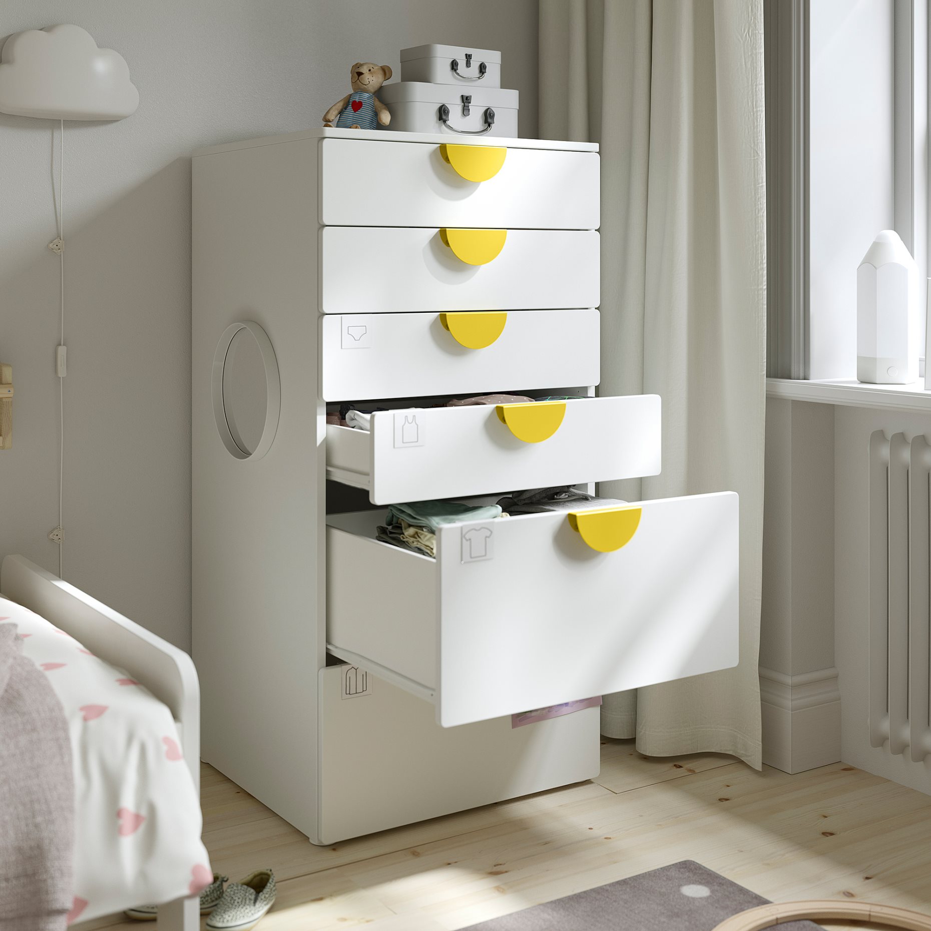 SMASTAD/PLATSA, chest of 6 drawers, 60x57x123 cm, 593.876.79